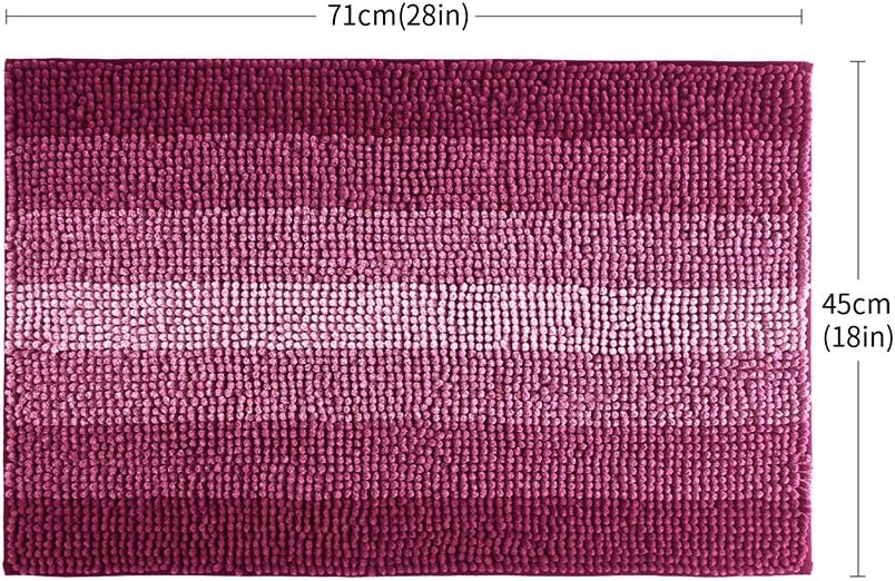 COSY HOMEER Fuchsia Bath Rug 28x18 Inch Non-Slip Super Soft