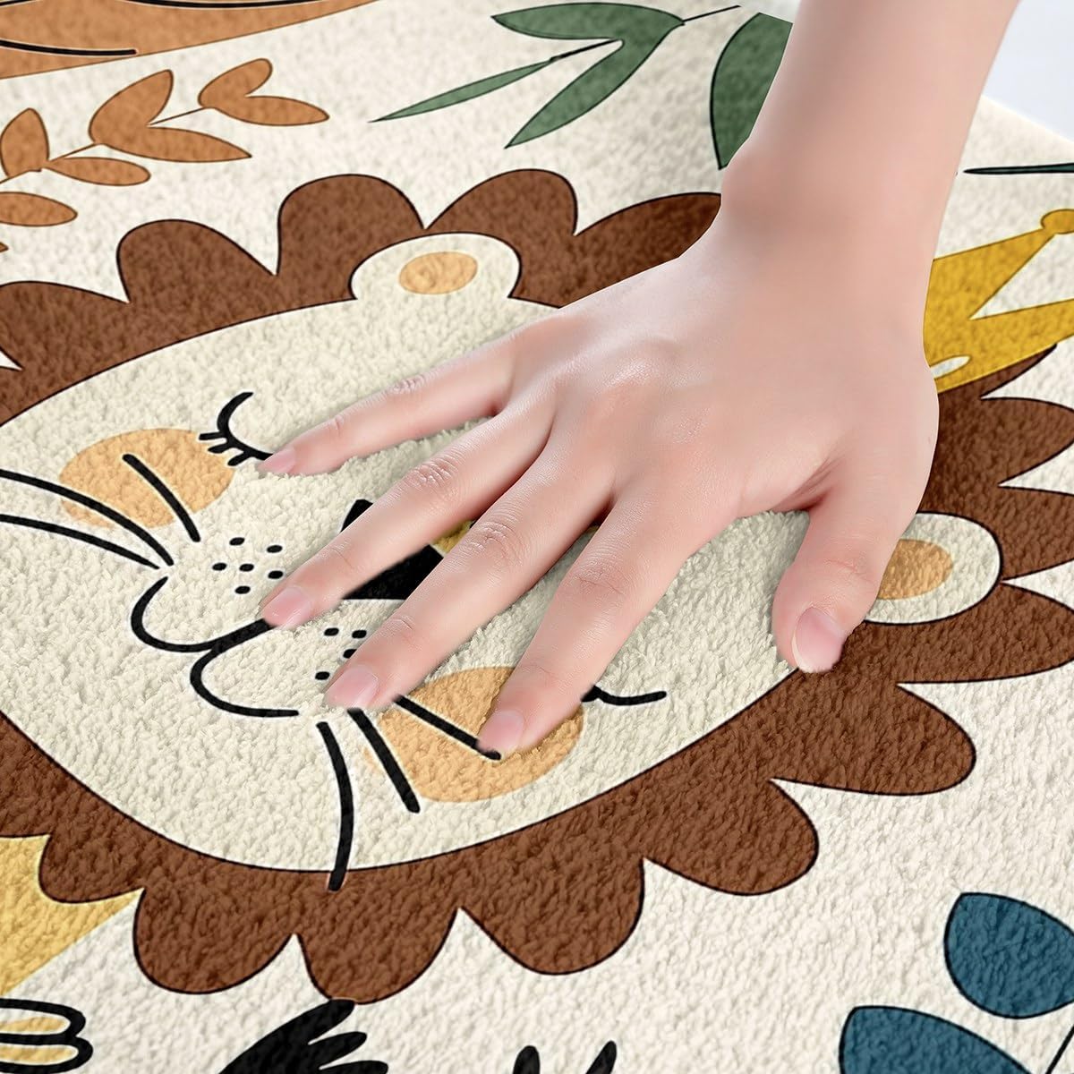 Manfei Cartoon Lion Kids Bath Mat 16x24 Inches