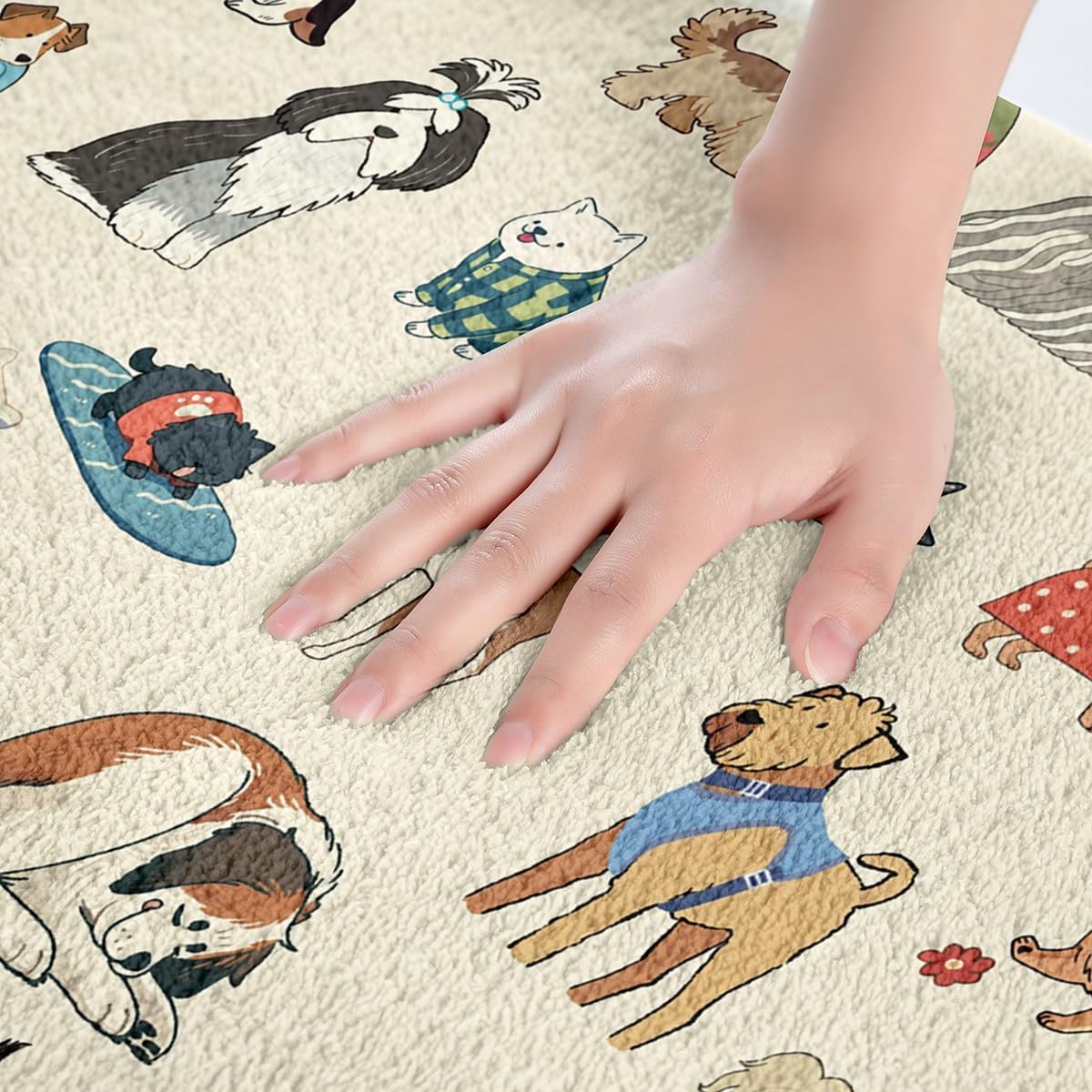 Castle Fairy Cartoon Dog Bath Rug 16x24 Inch Soft Shaggy Non Slip Floor Mat