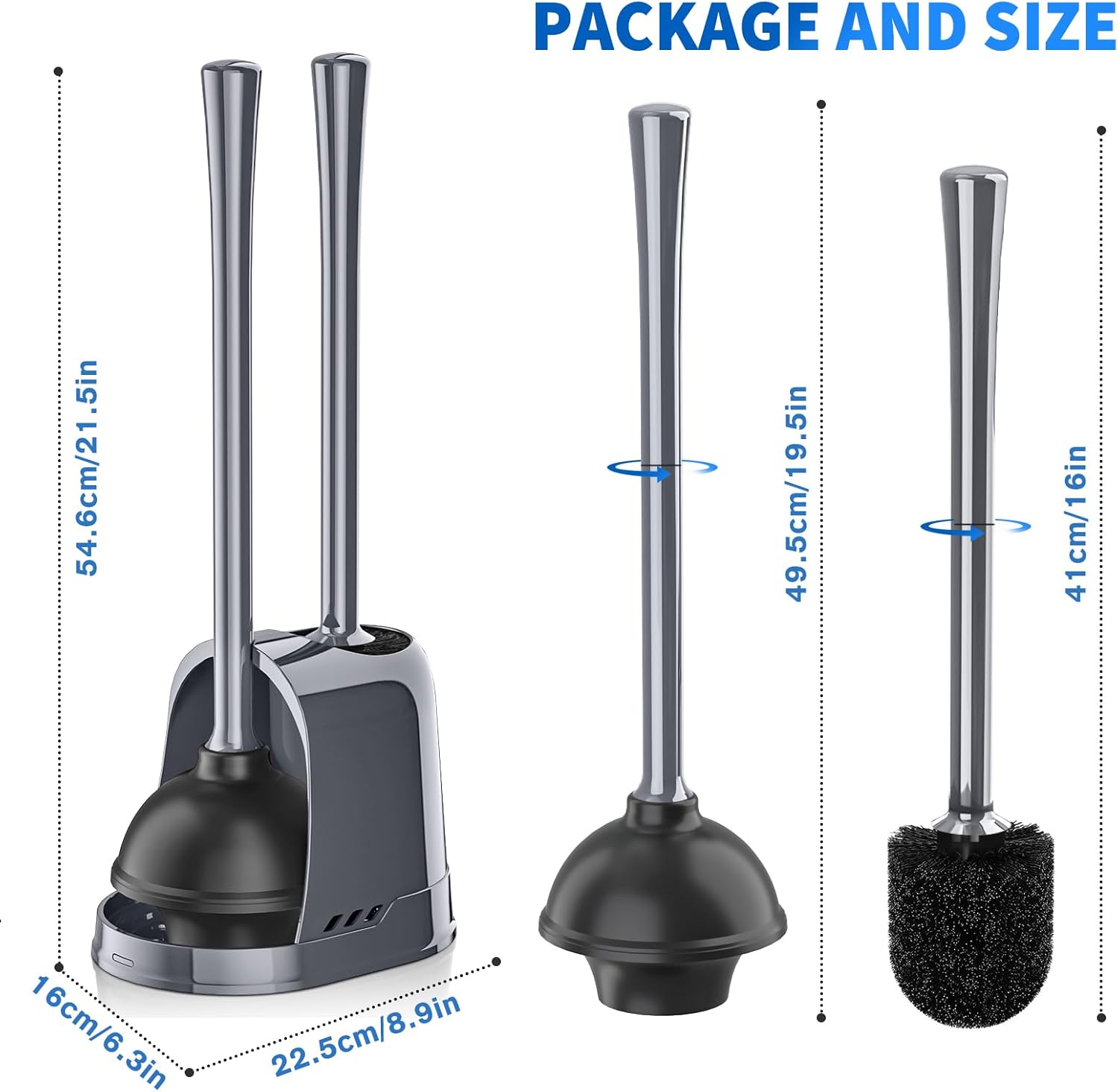 LOVLOY 2-in-1 Toilet Plunger and Brush Set