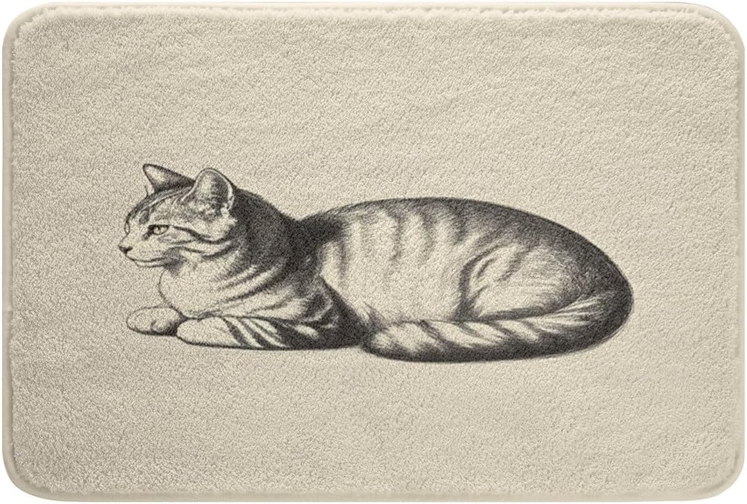 Erosebridal Kawaii Cat Bath Rug 16x24 Non-Slip