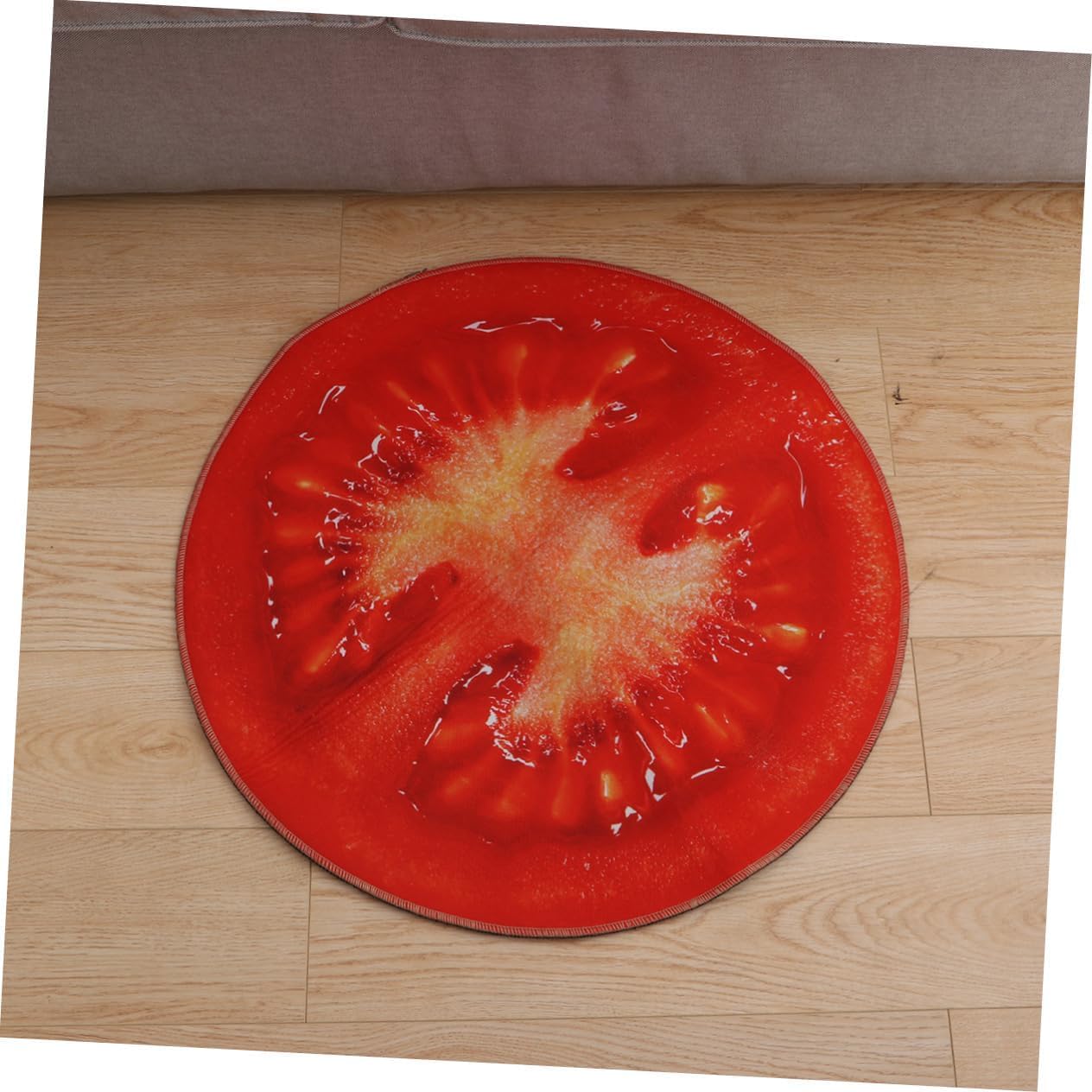 Round Non-Slip Foot Mat with Fruit Design