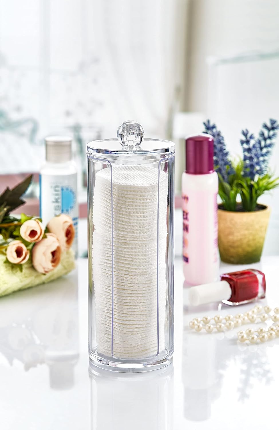 Boxup Bathroom Organizer Storage Set - Cotton Pads Q Tips Holder