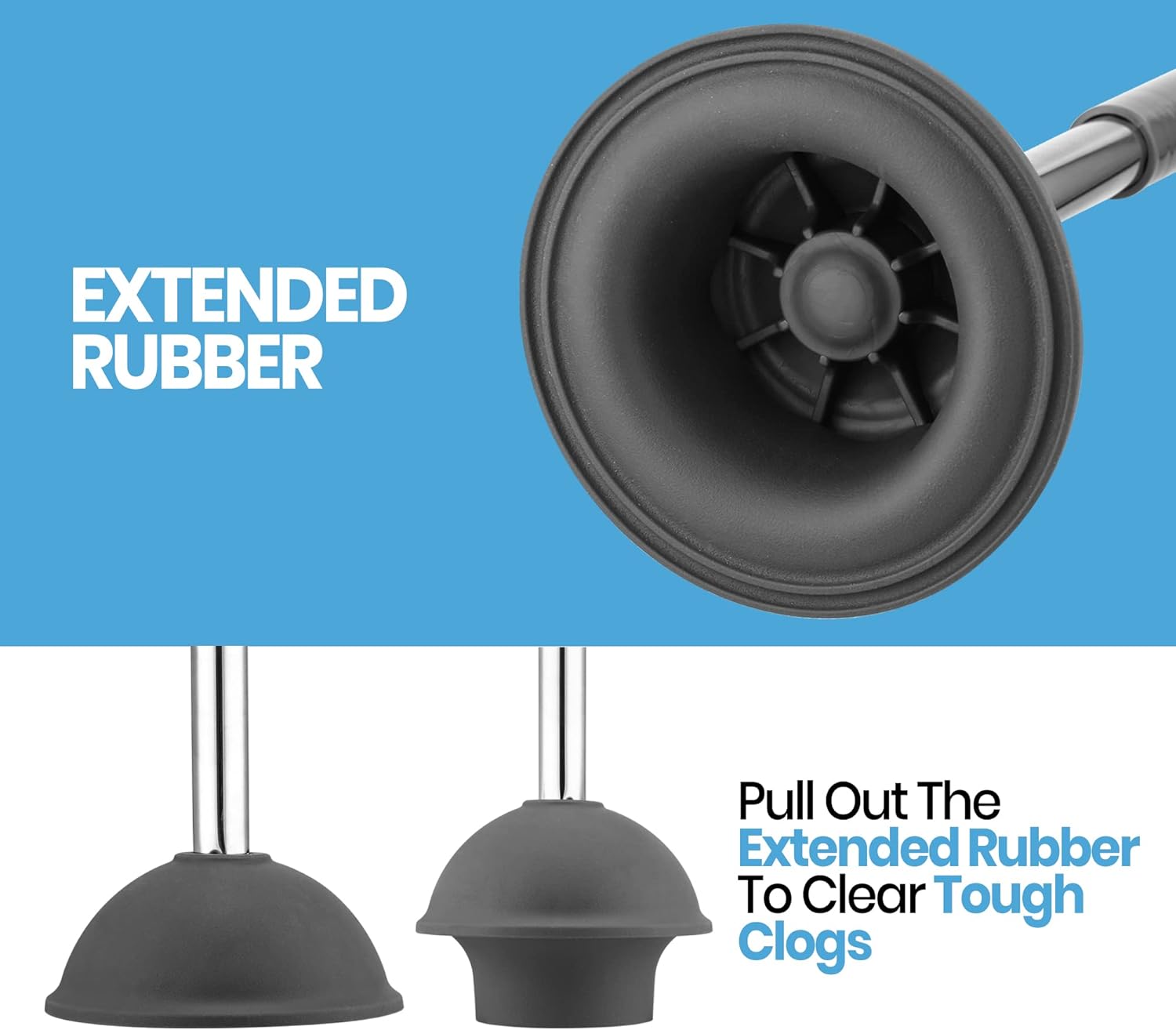 Toilet Brush Plunger Set - 2 in 1 Silicone Design