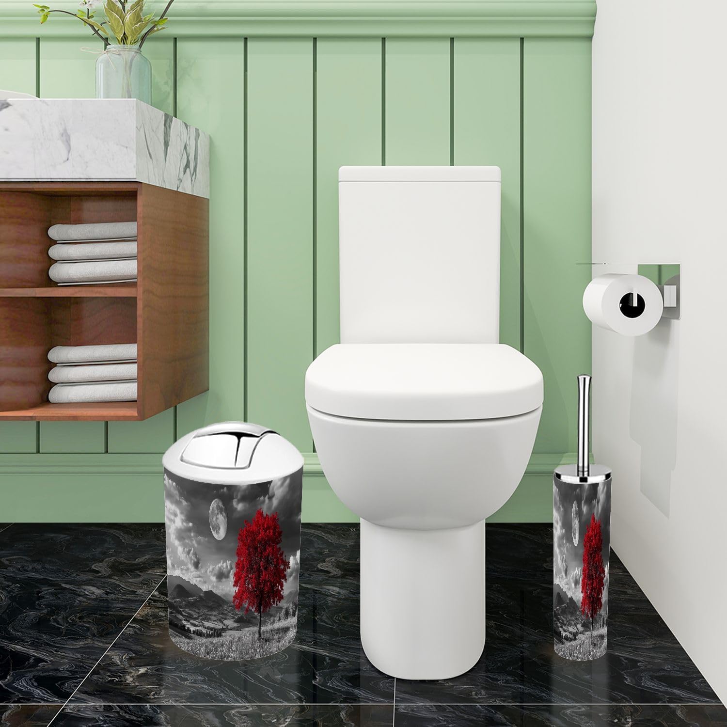 Boho Bathroom Accessory Set 6 Piece Modern Elegant