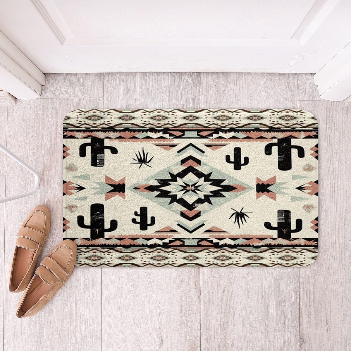 Erosebridal Cactus Pattern Bath Mat 16x24 Non-Slip