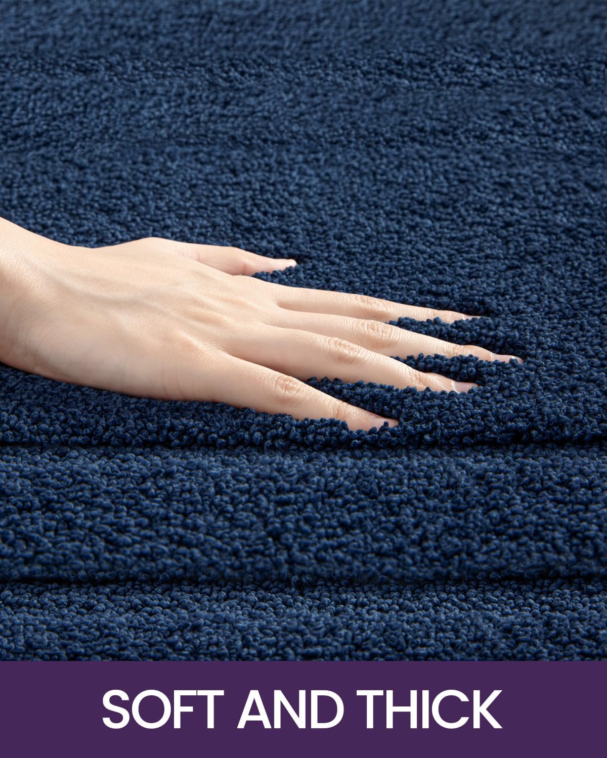 DEXI Navy Bathroom Rug Mat 36x24 Non Slip
