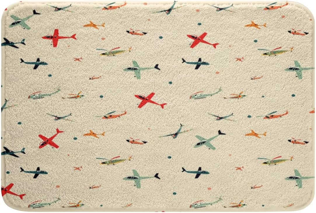 Feelyou Aircraft Doormat 16x24 Inch Non-Slip Bath Rug