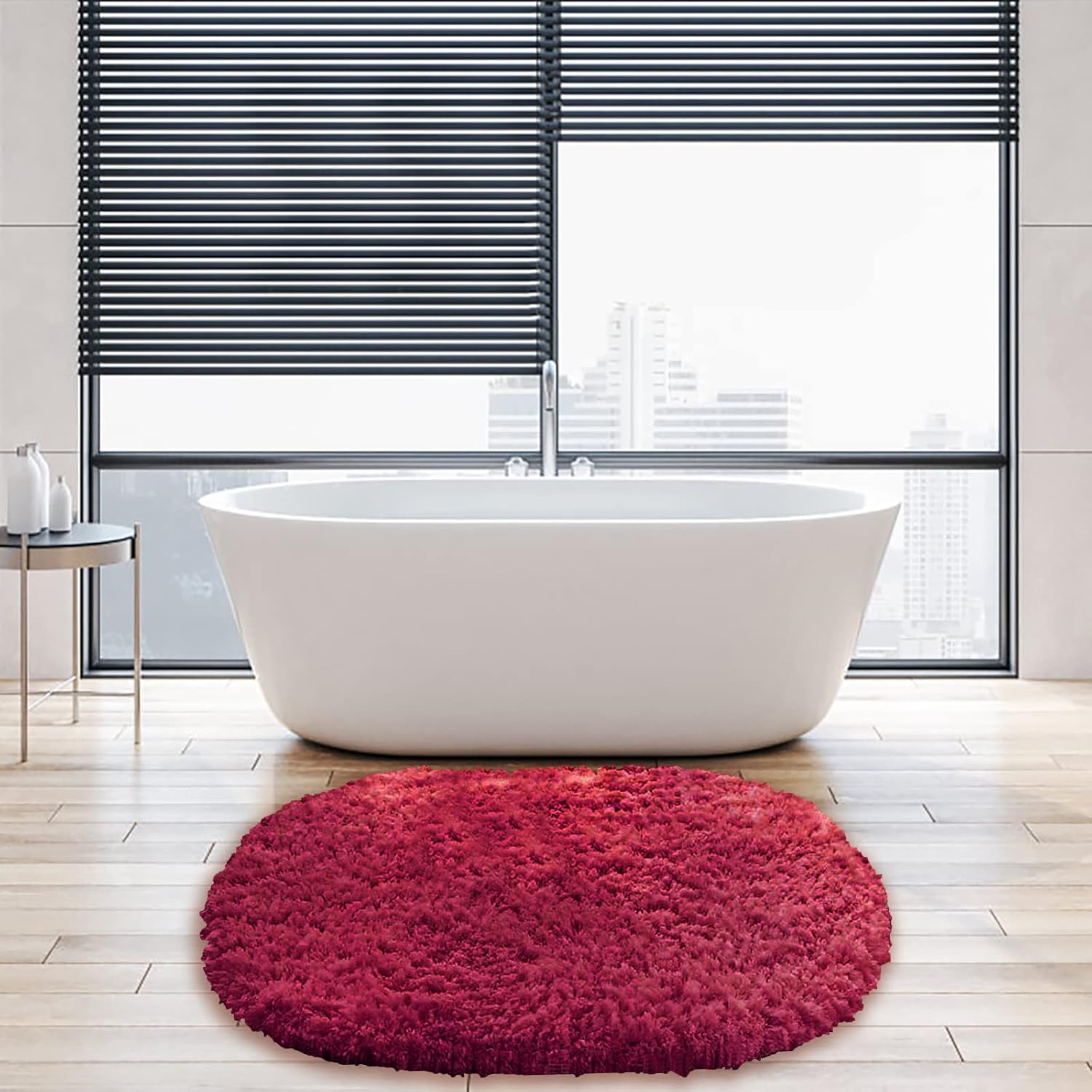 Extra Soft Shaggy Bath Rug Set of 3 for Shower and Kitchen