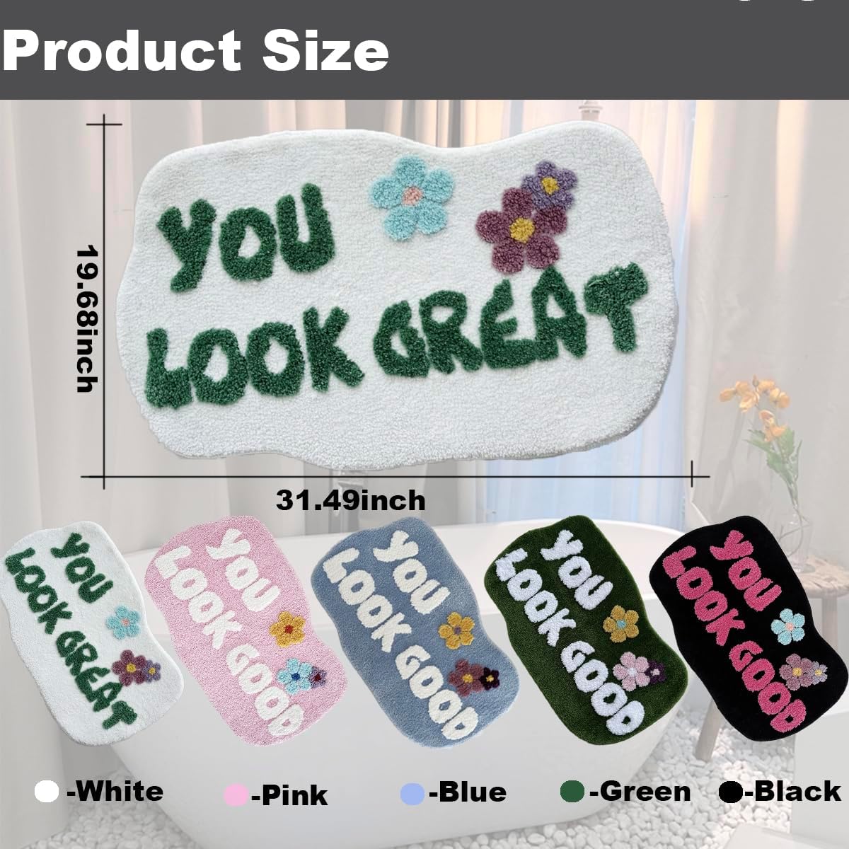 You Look Good Bath Mat Soft Non-Slip Microfiber Rug