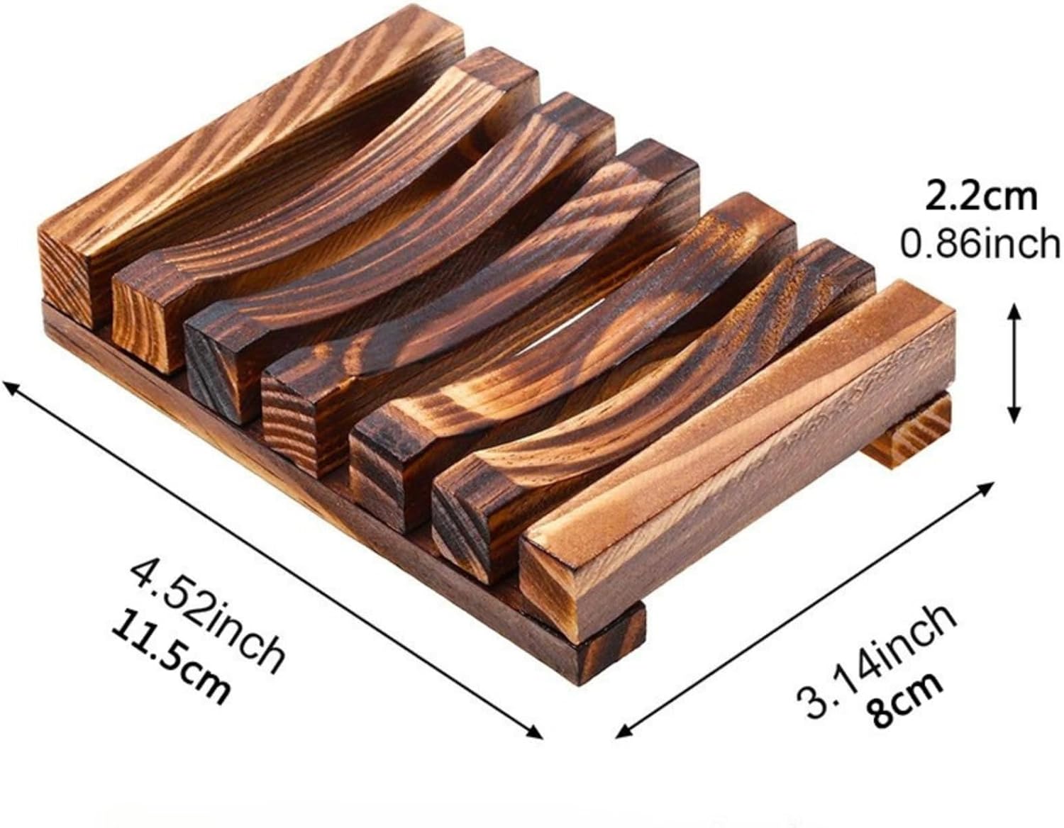 Wooden Soap Dish - 1pcs Natural Pine Wood Holder