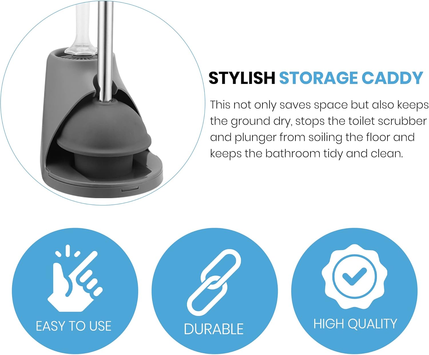 Toilet Brush Plunger Set - 2 in 1 Silicone Design