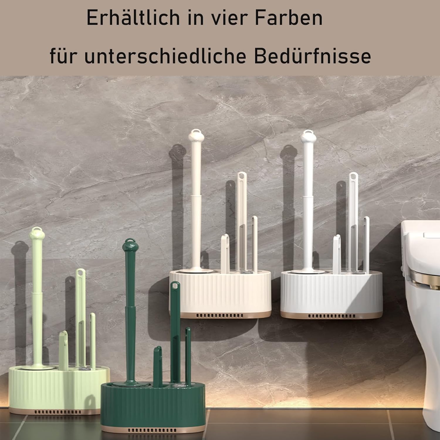 Bazasa 4-in-1 Toilet Brush and Holder Set 1