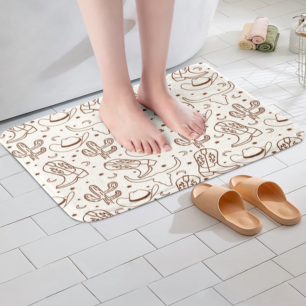 Feelyou Western Cowboy Bath Rug 16x24 Inch