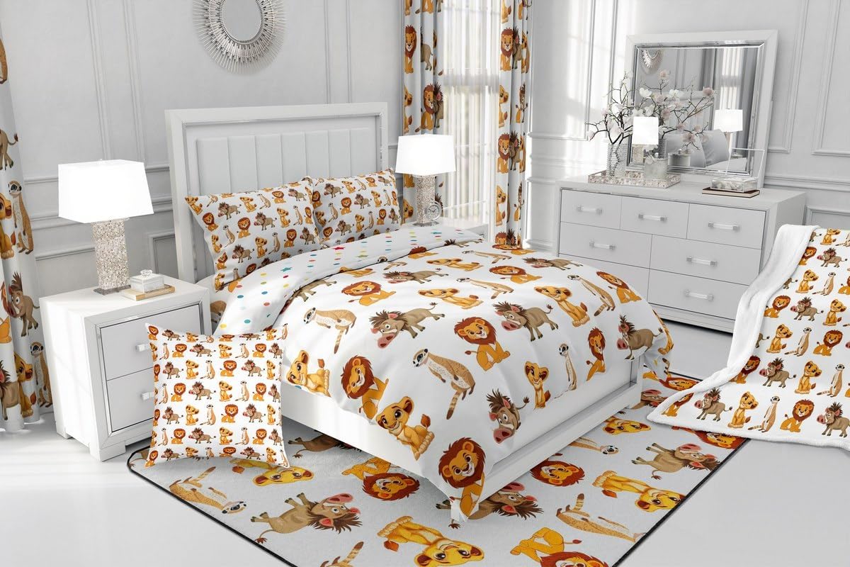 Jejeloiu Cartoon Lion Bath Rug 16x24 Inch