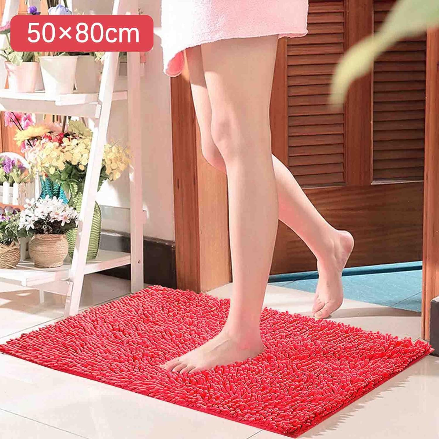 Chenille Bath Rug 20x32 Inch Soft Absorbent Shaggy Mat