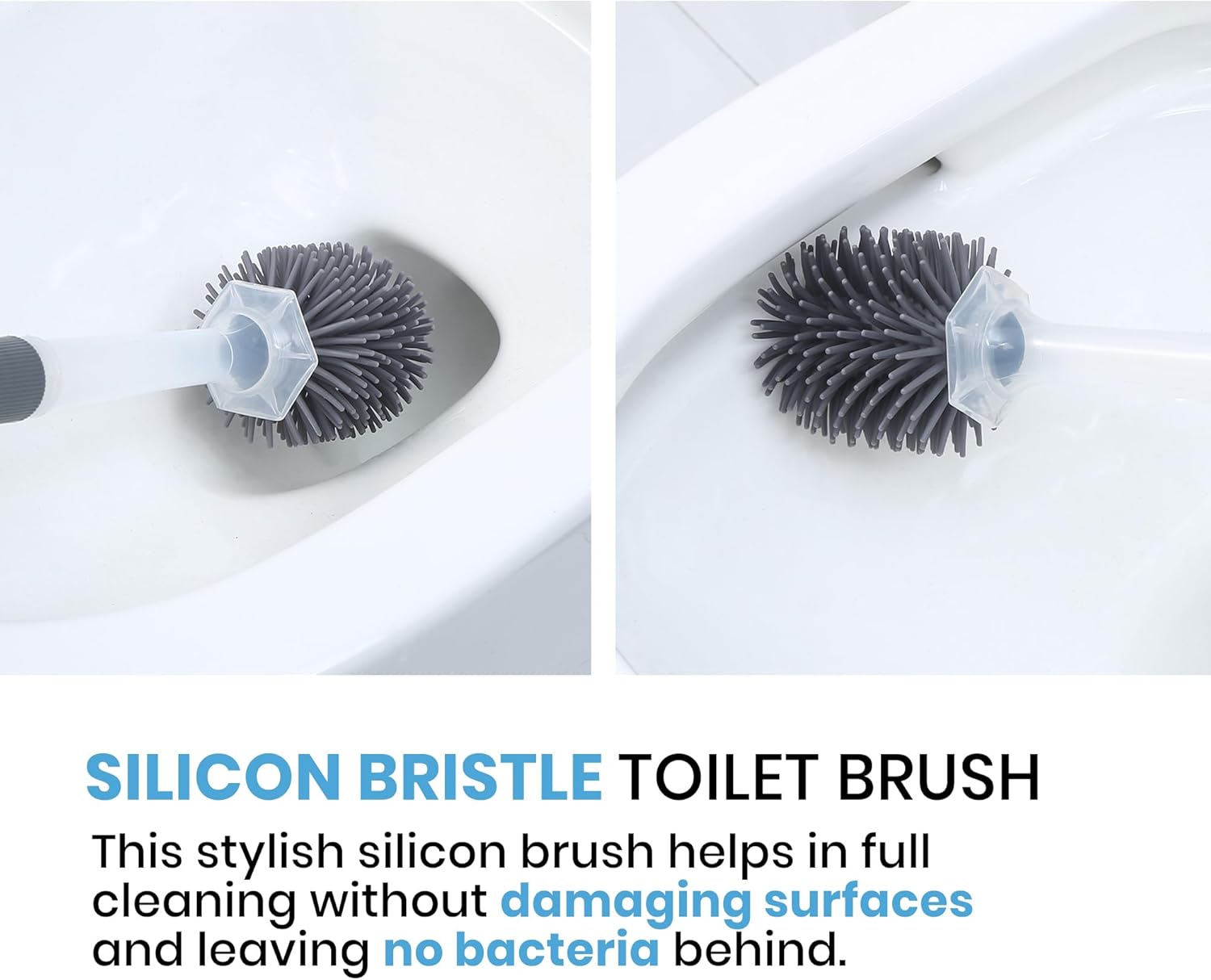 Toilet Brush Plunger Set - 2 in 1 Silicone Design