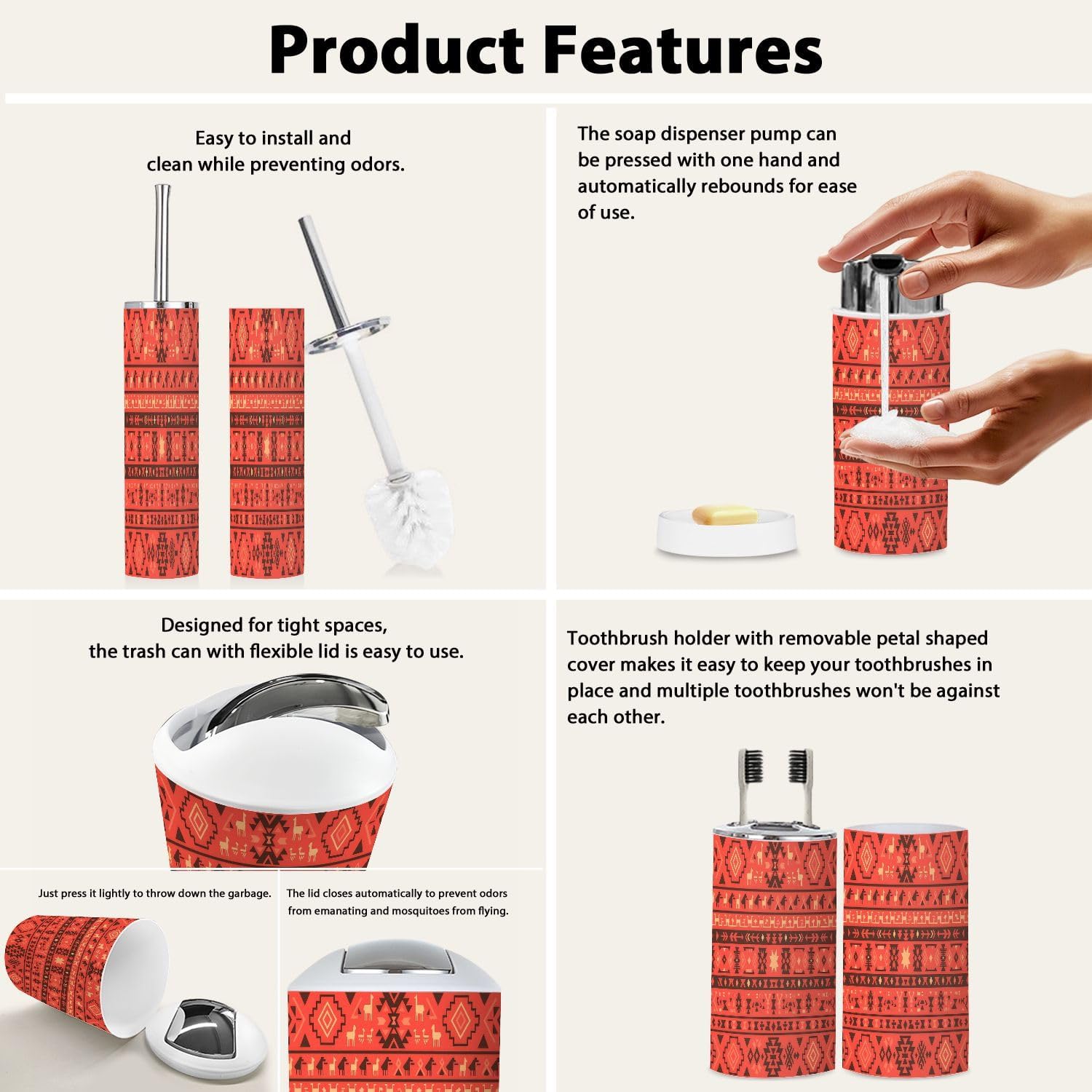 TRANQDEHOM Bathroom Accessory Set 6 Piece
