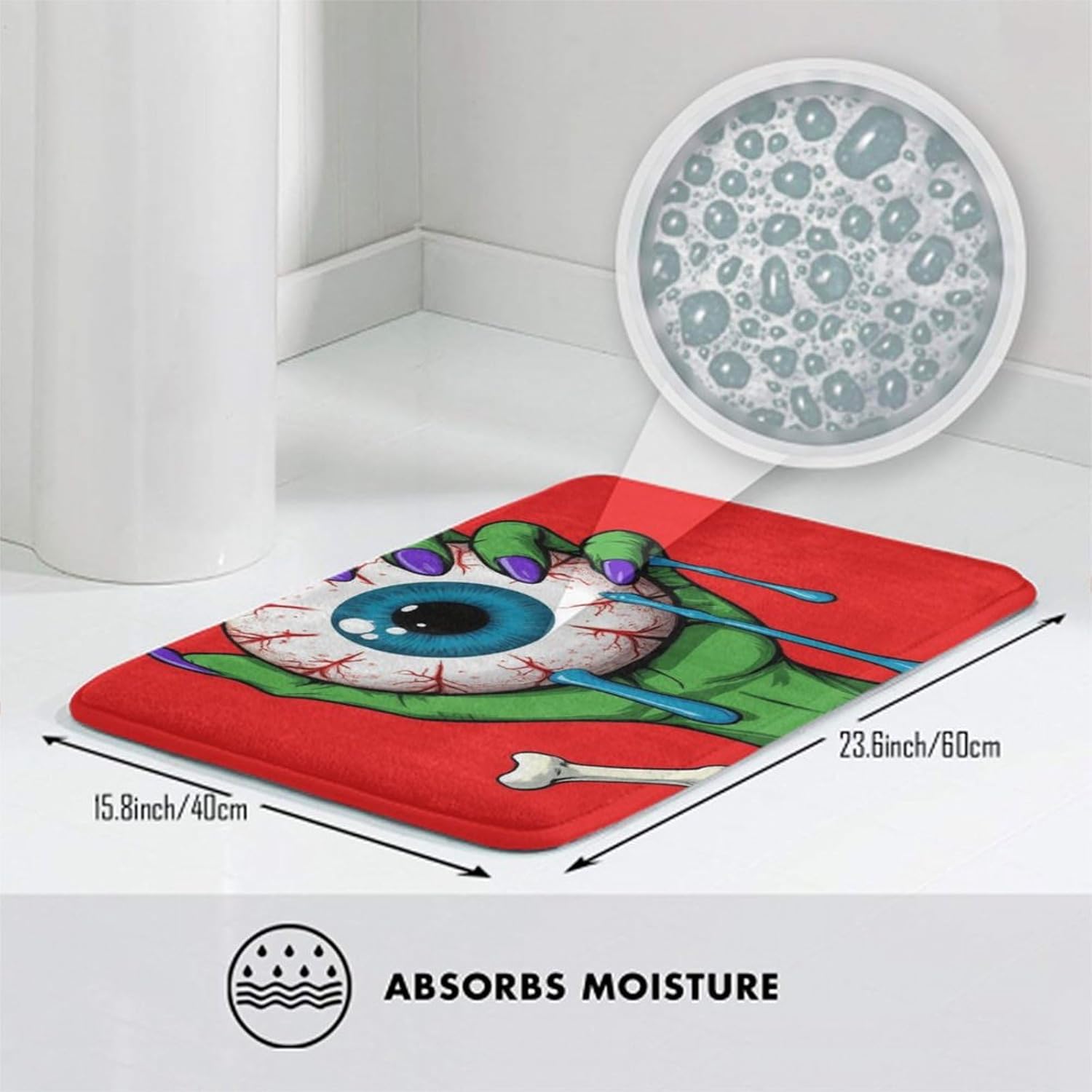 BoomDragon Abstract Zombie Eyeball Bath Rug