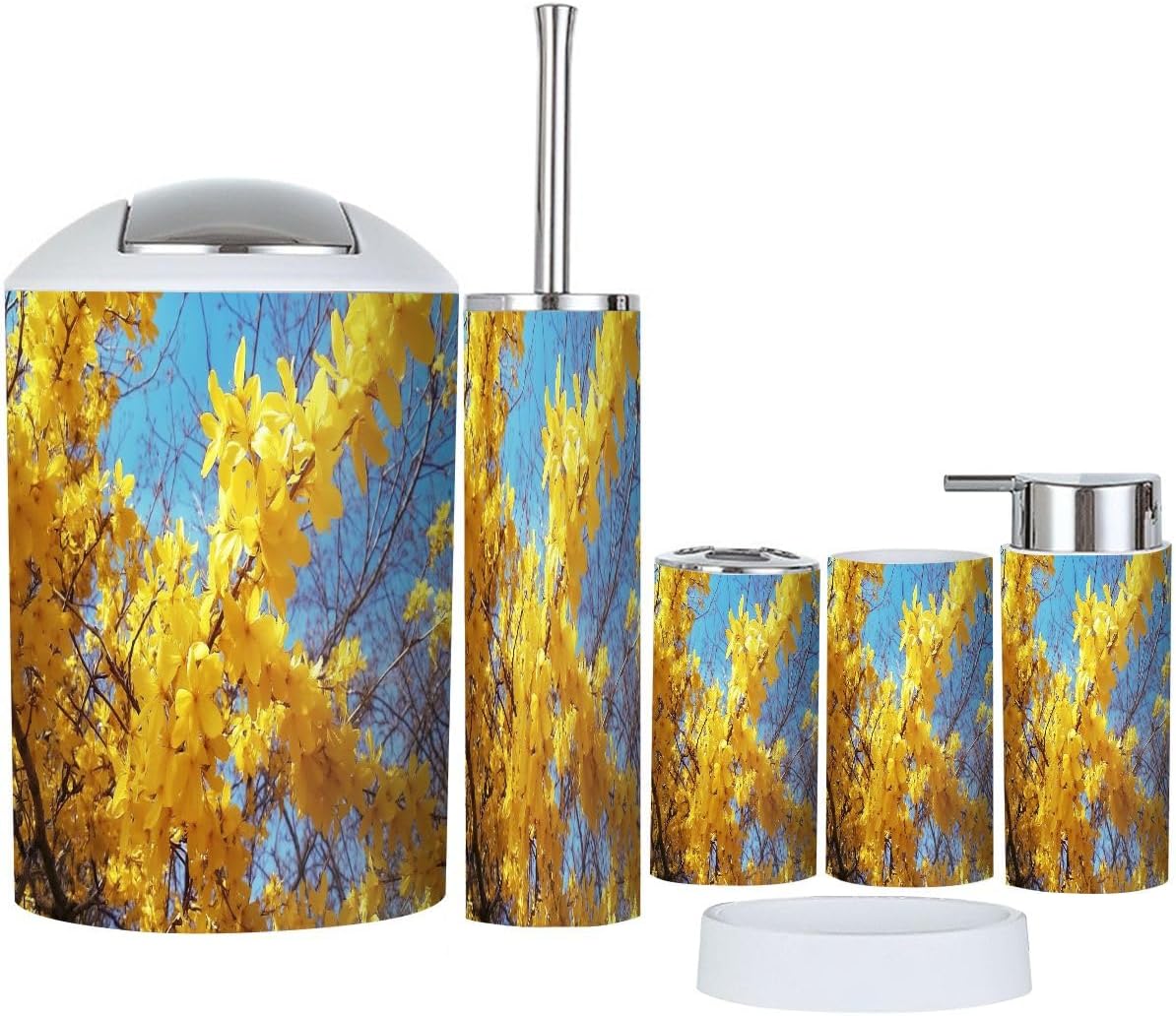 Boho Bathroom Accessory Set 6 Piece Modern 1