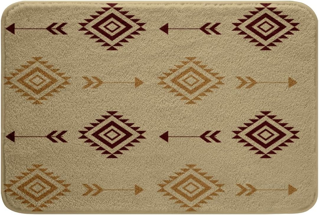 Jejeloiu Kids Brown Boho Bath Rug 16x24