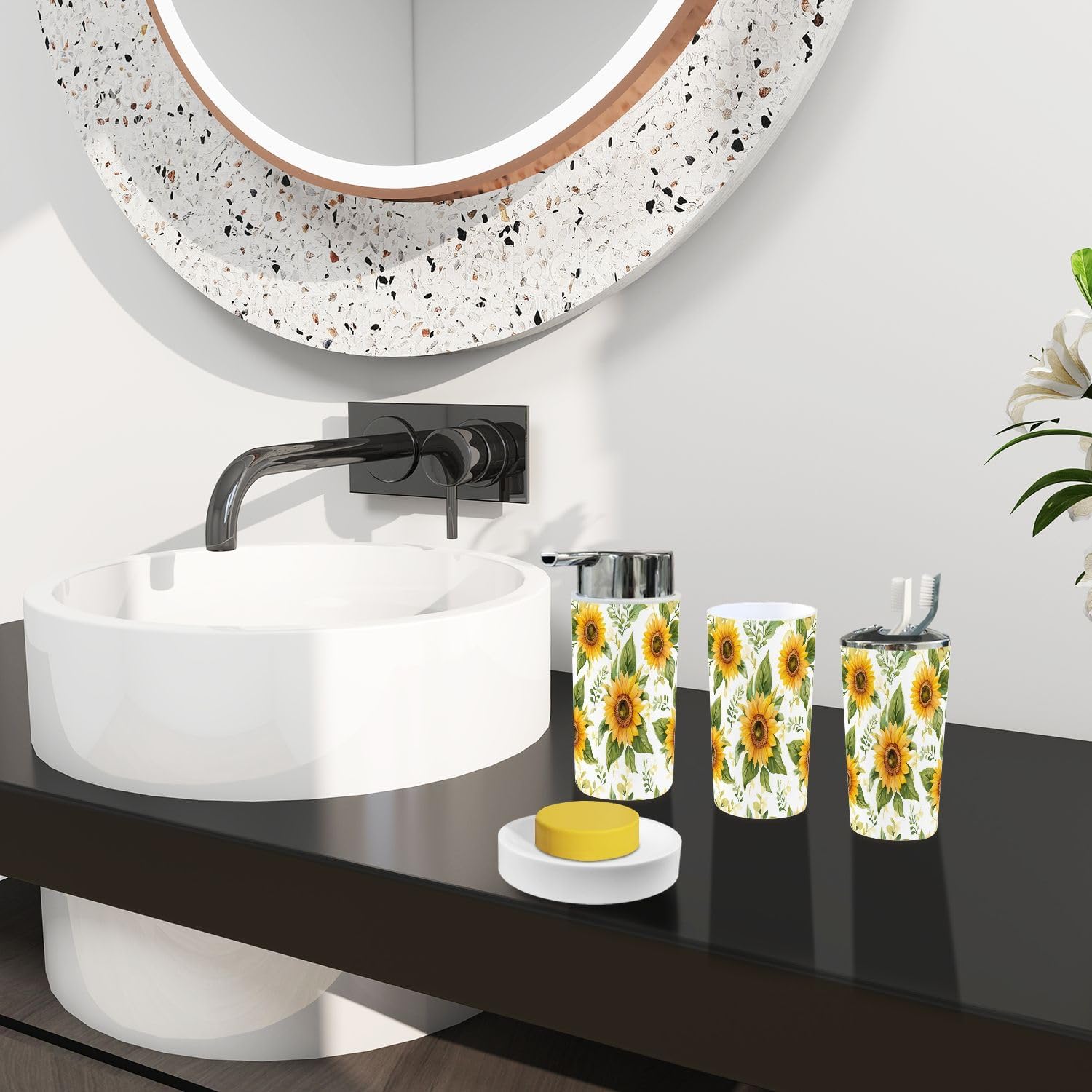 TRANQDEHOM 6 Piece Boho Bathroom Accessory Set 1