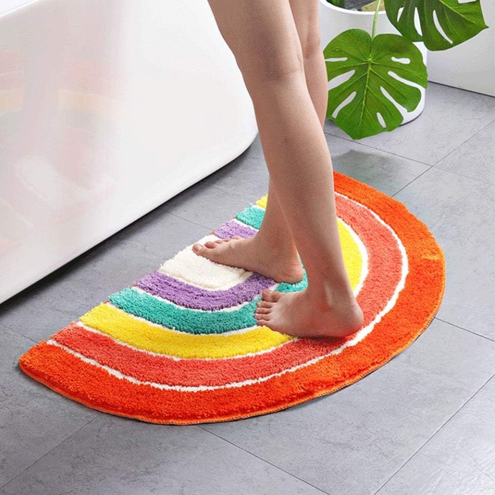 UKELER Rainbow Bath Rug Non Slip Absorbent Mat