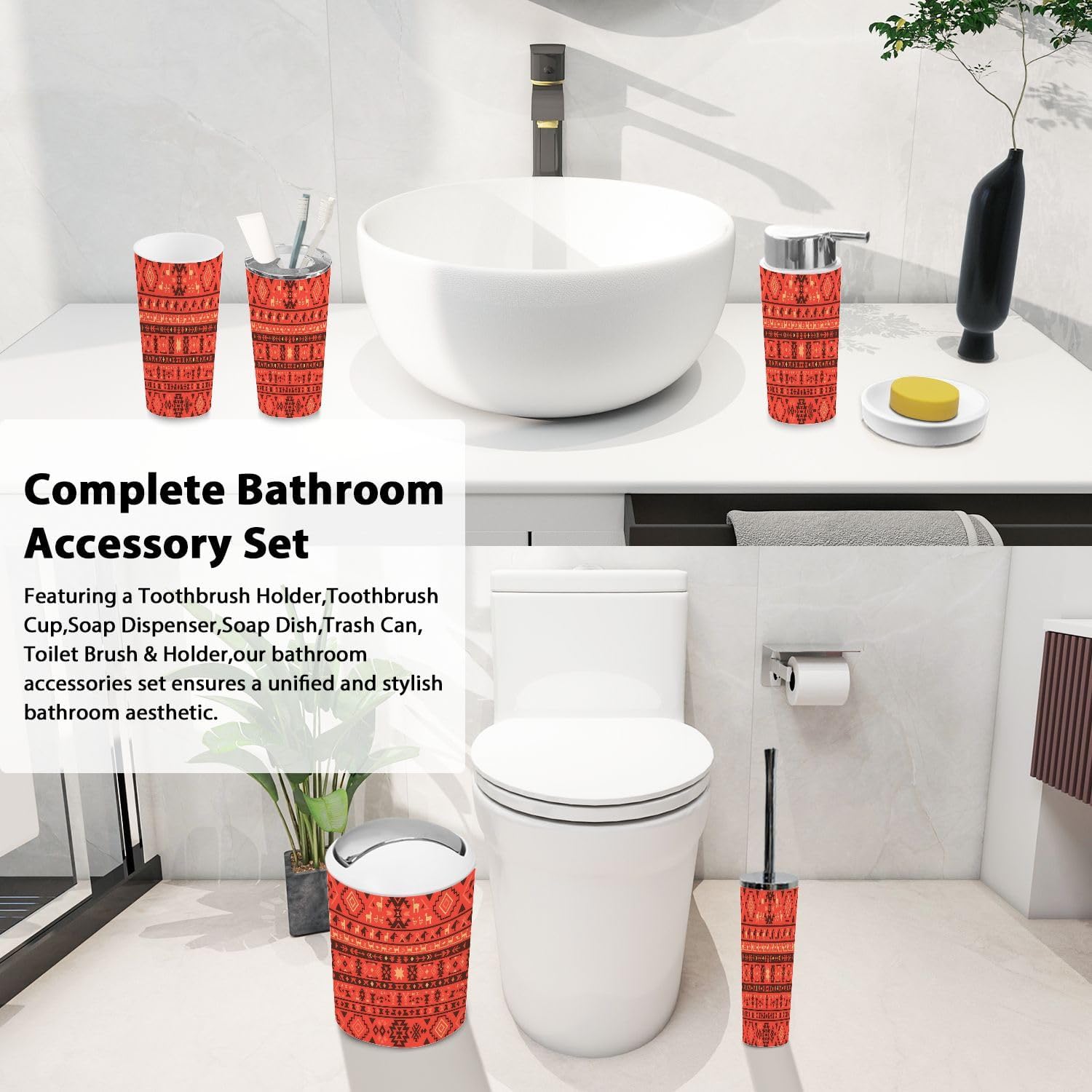 TRANQDEHOM Bathroom Accessory Set 6 Piece