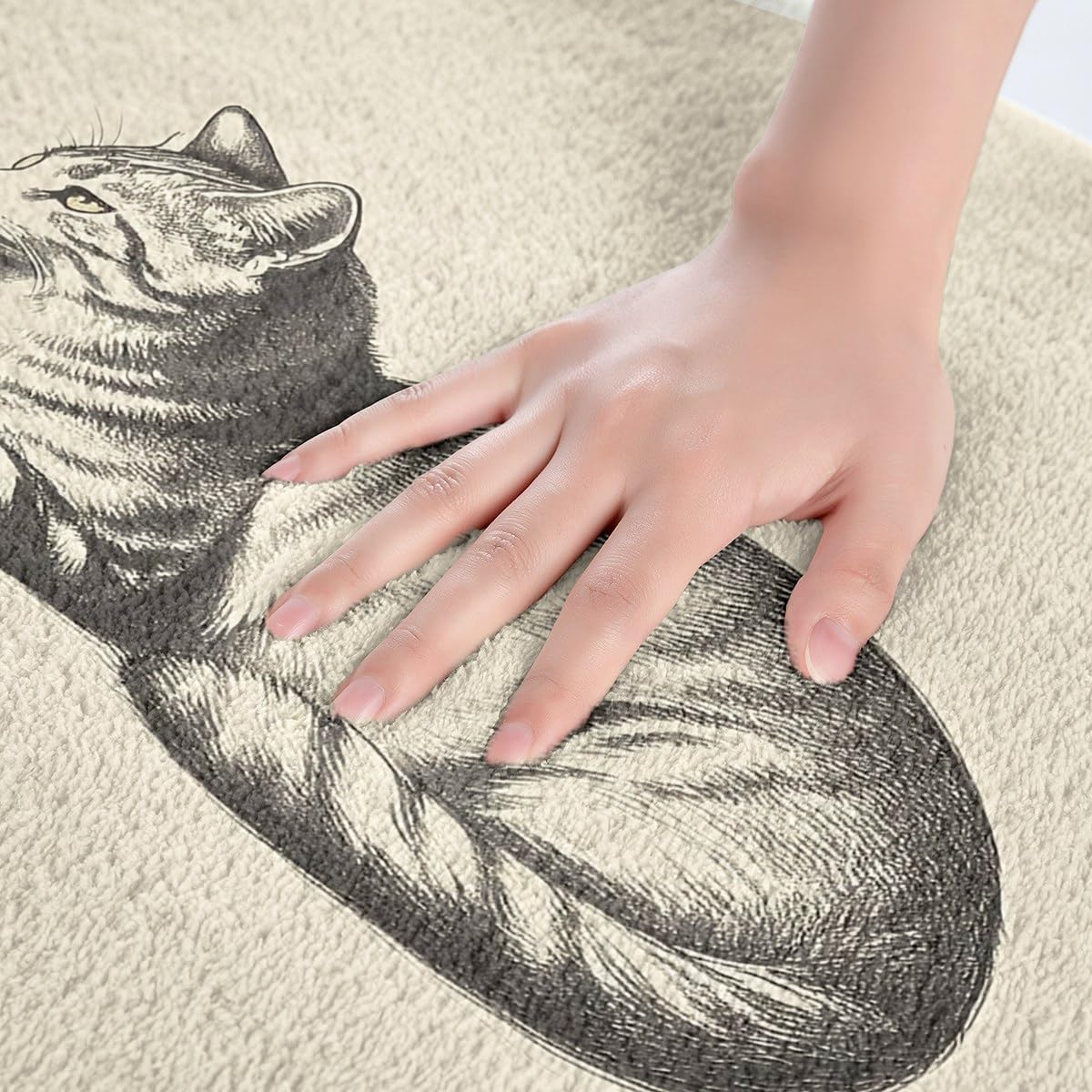 Erosebridal Kawaii Cat Bath Rug 16x24 Non-Slip