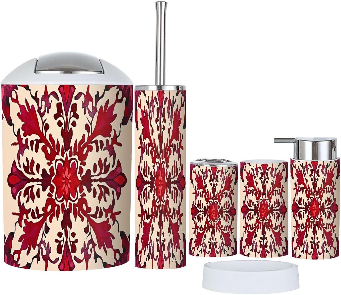 Boho Snowflakes Bathroom Accessory Set 6 Piece