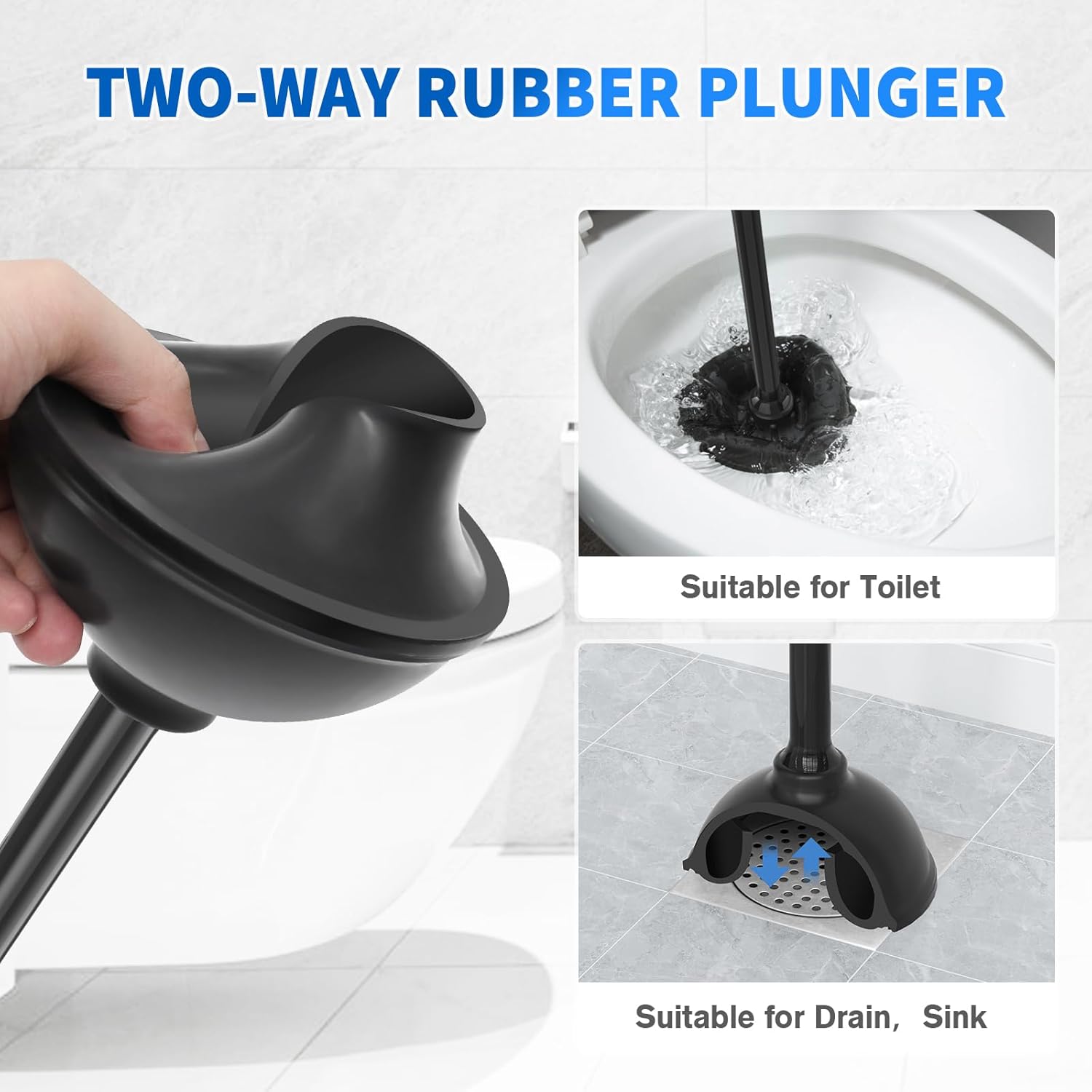 LOVLOY 3PCS Toilet Plunger and Brush Set 1