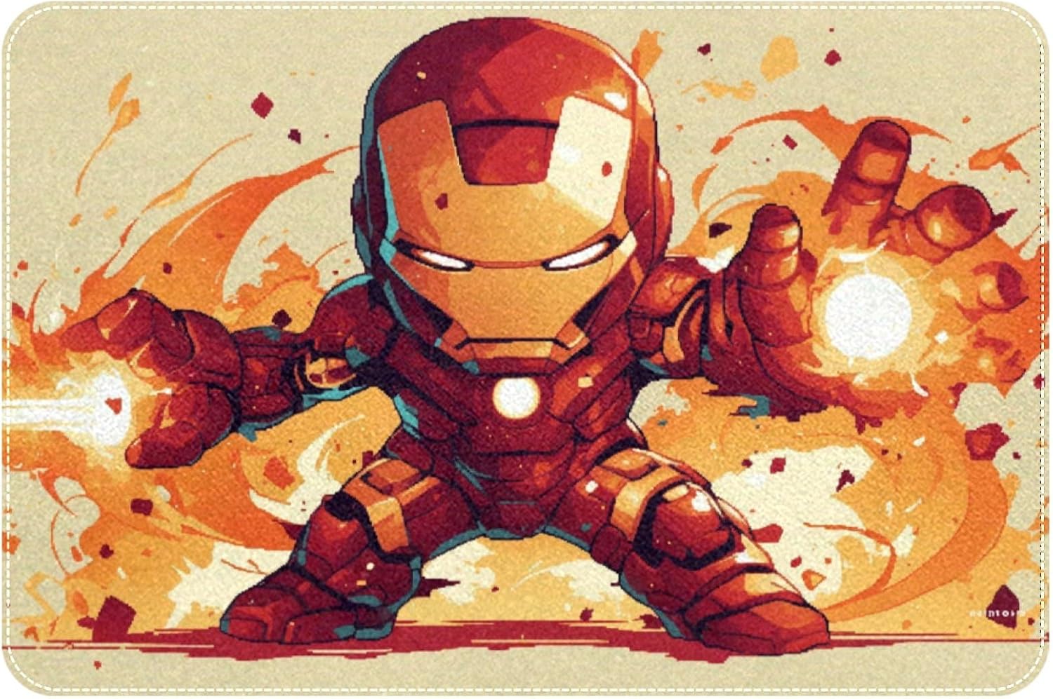 Iron Man Polyester Bath Rug Chair Mat 60x40cm