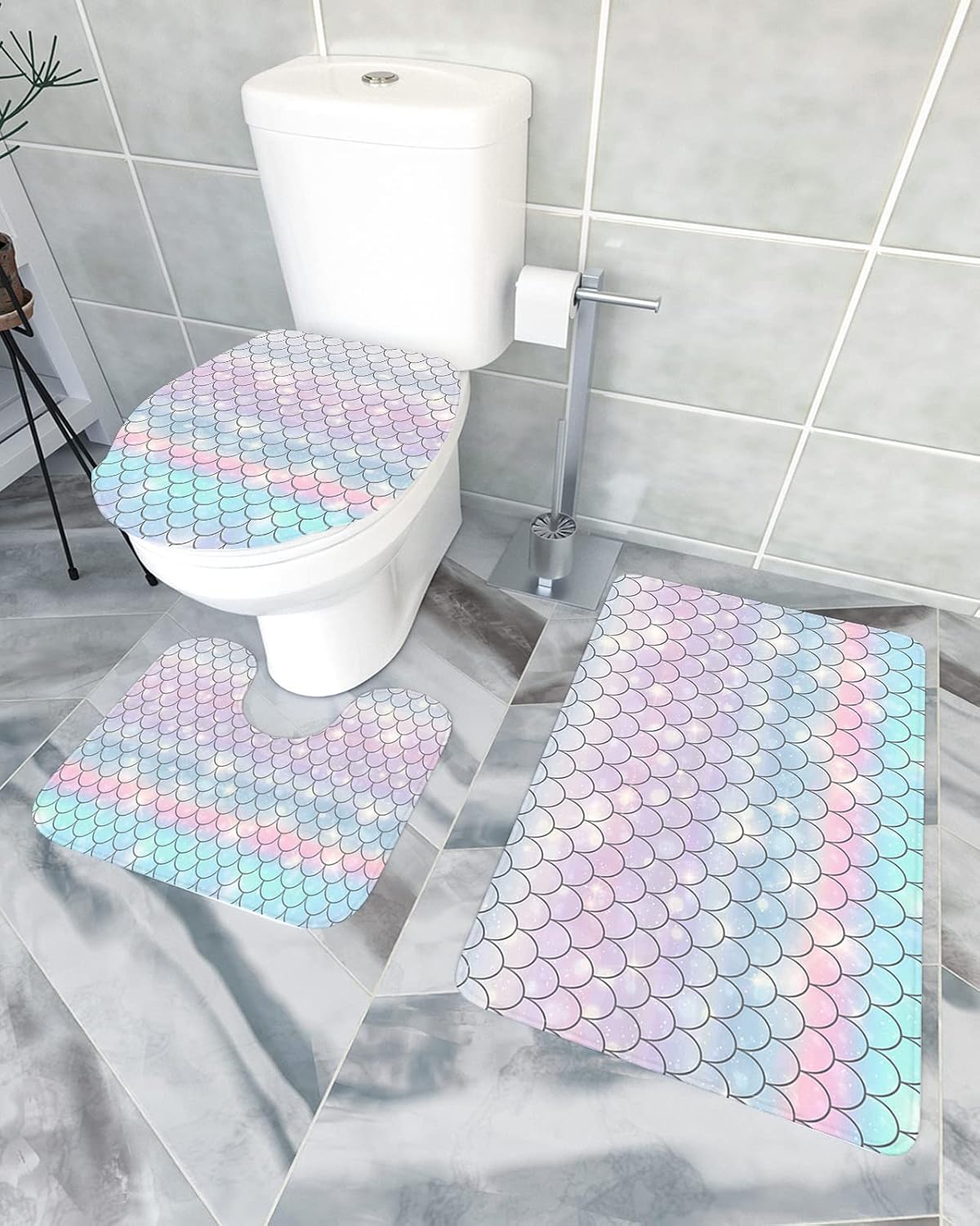 YESOF66 3 Piece Bathroom Rugs Set with Non-Slip Backing 1