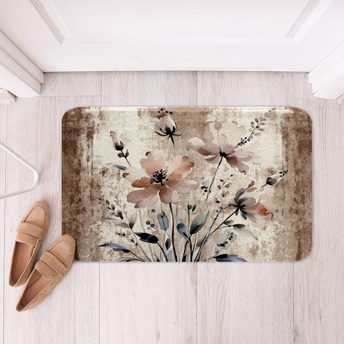 Erosebridal Rustic Flower Bathroom Rug 16x24