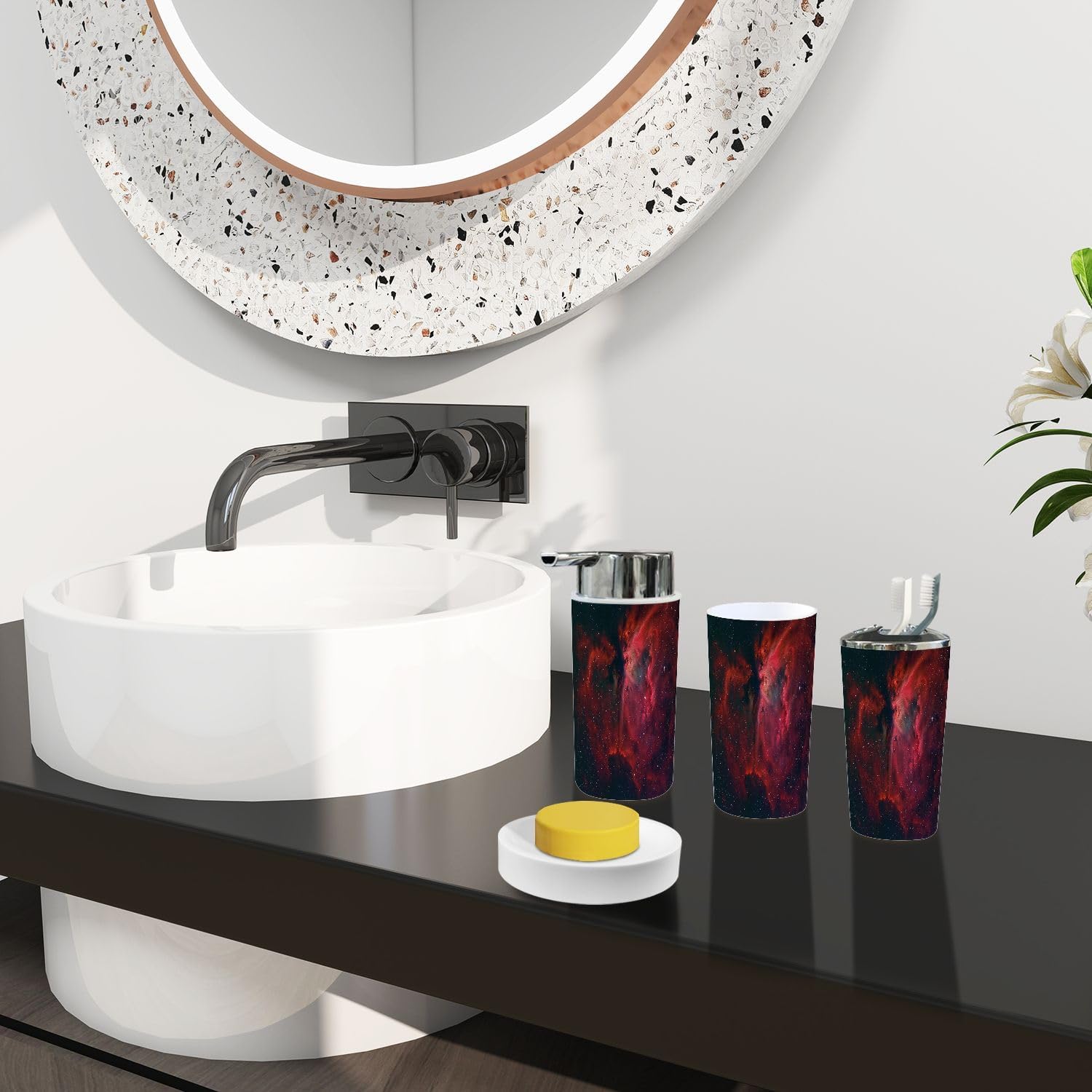 TRANQDEHOM 6 Piece Boho Bathroom Accessories Set