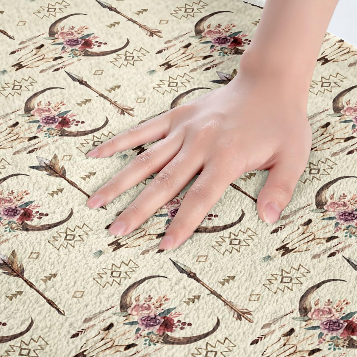 Feelyou Western Longhorn Cow Skull Bath Rug for Kids 16x24