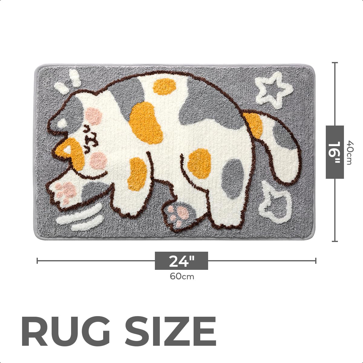 Tyrafry Cute Bath Rug 16x24 Non Slip Microfiber Mat