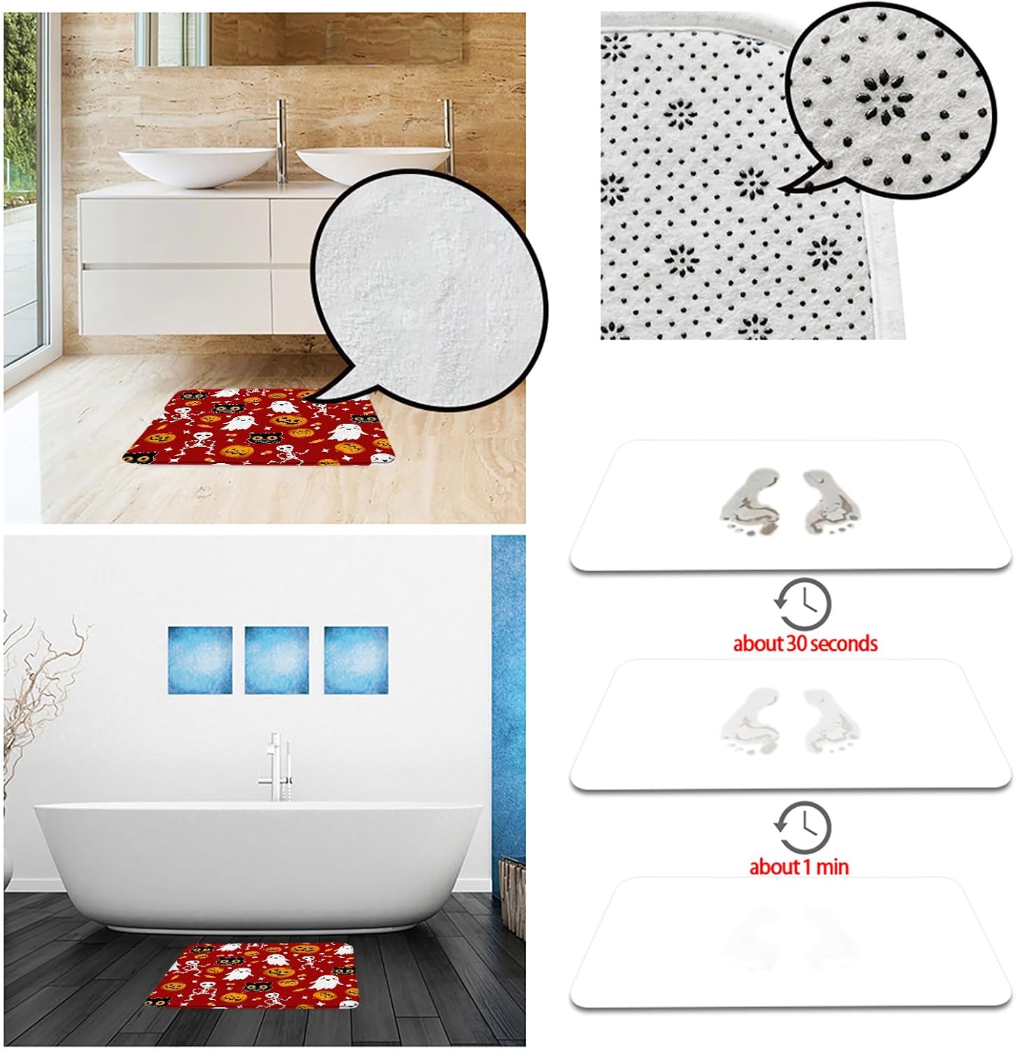 Cute Halloween Bath Mat 16x24 Inch 1