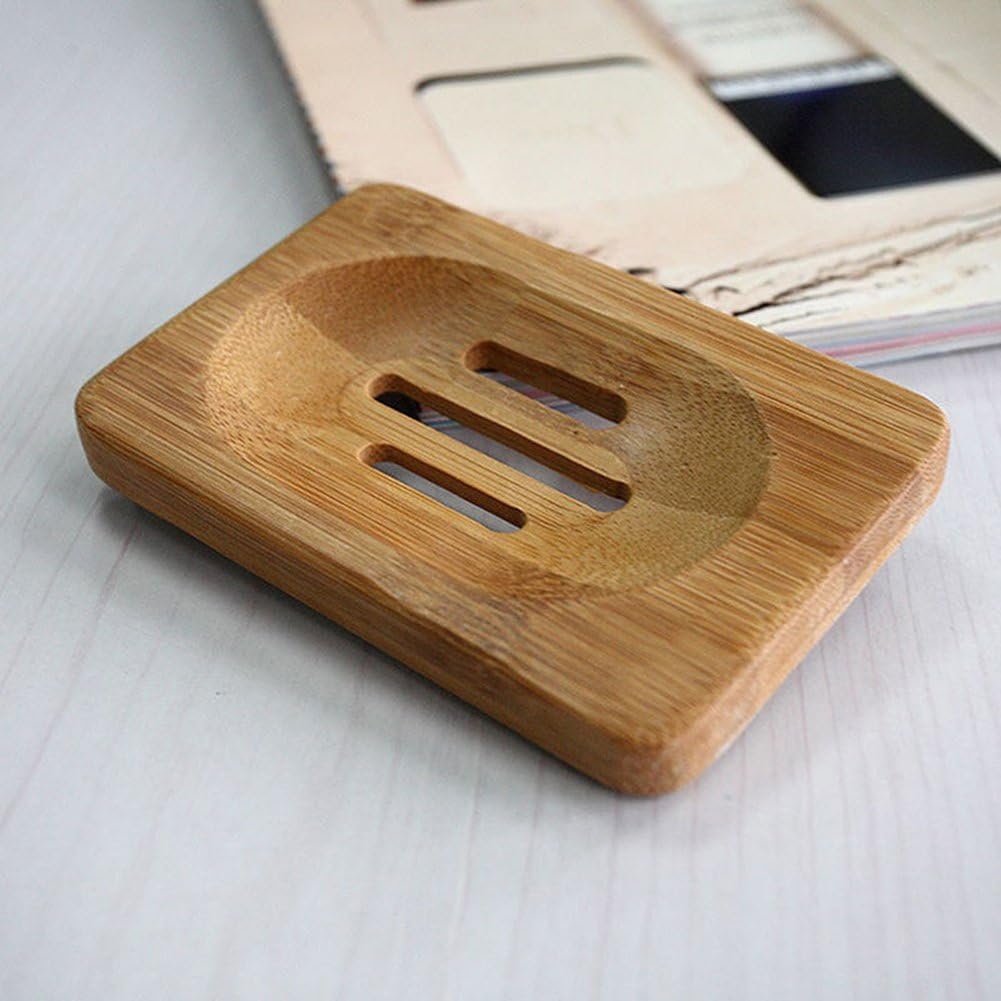 AkoMatial Bamboo Soap Dish with Holes for Dry Storage