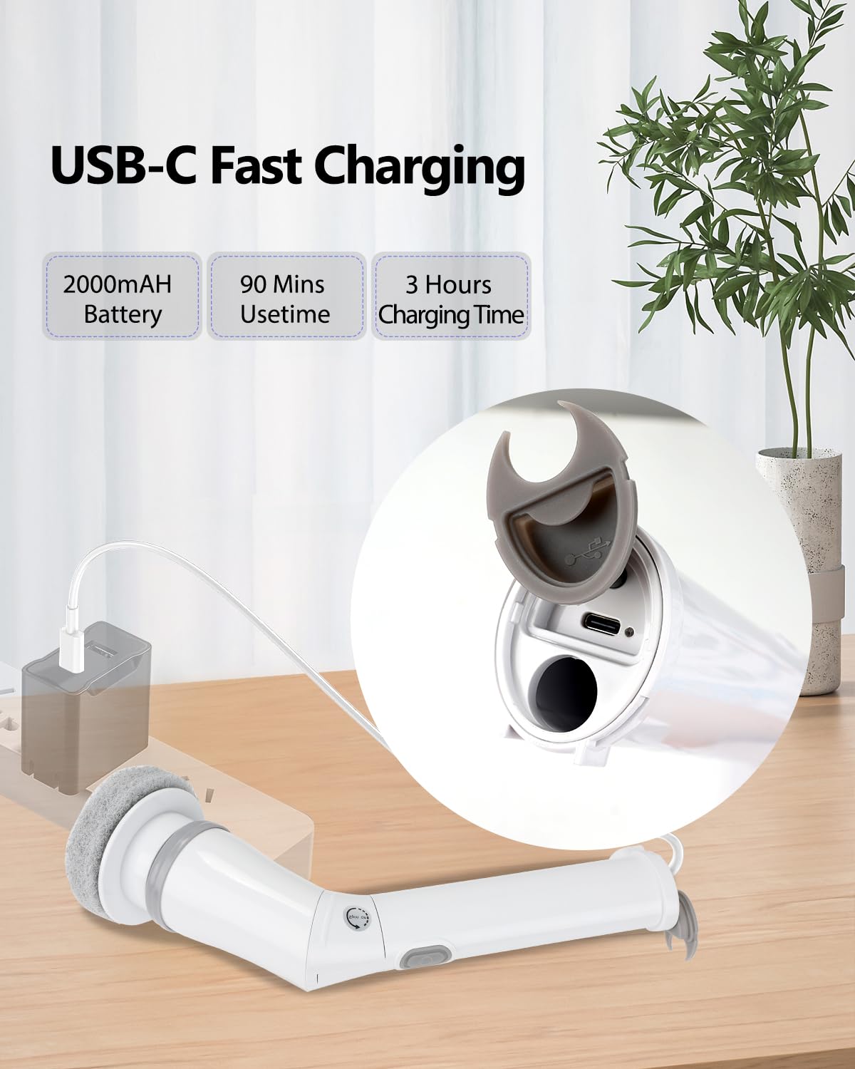 UBeesize Electric Spin Scrubber with 8 Replacement Heads