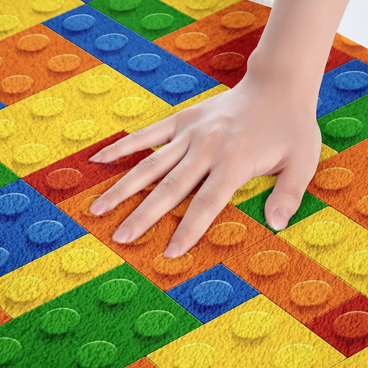 Feelyou Colorful Geometric Bath Rug 20x32 Inch Non-Slip