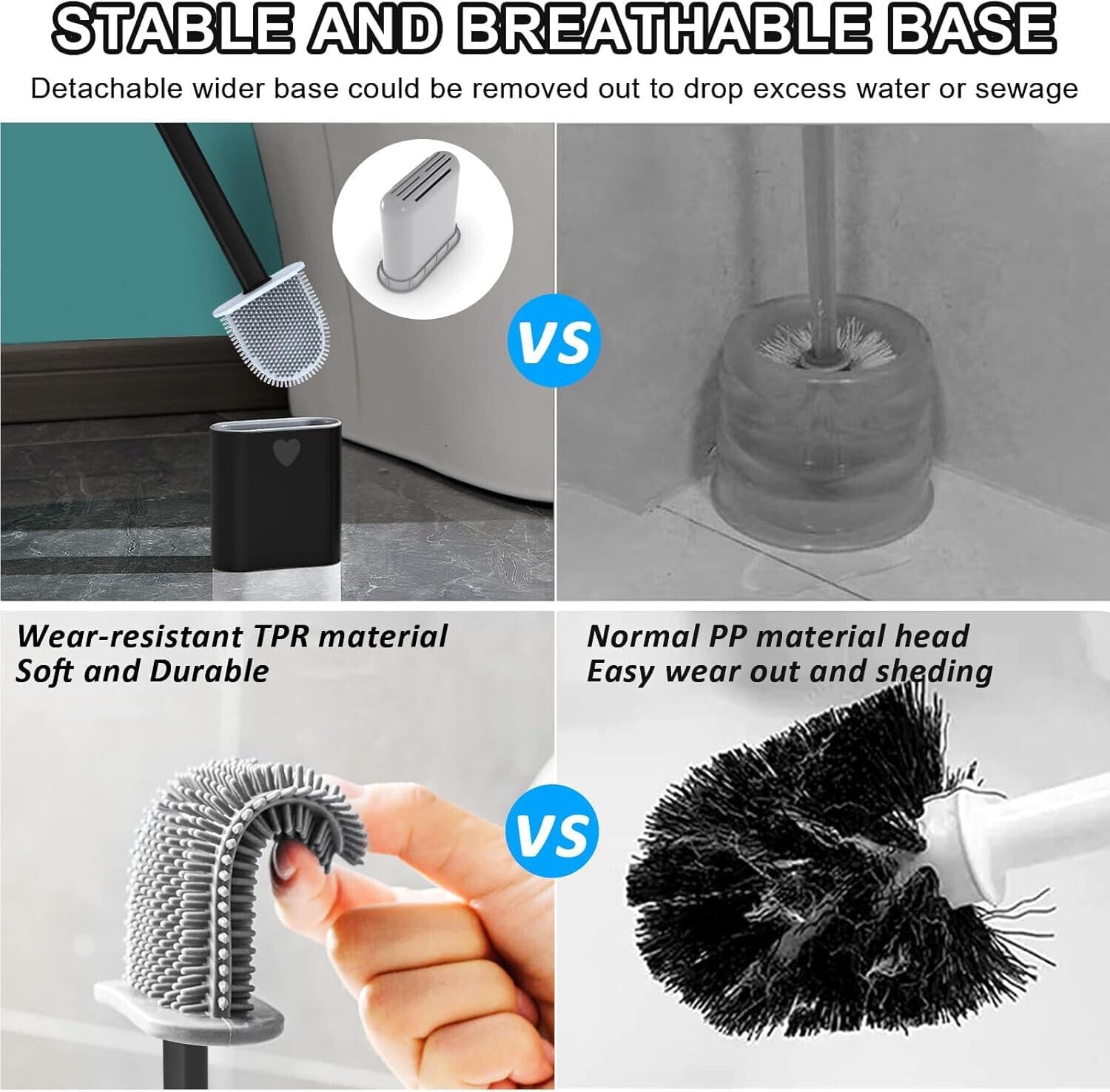 Silicone Toilet Brush with Holder Deep Clean Hygienic Design