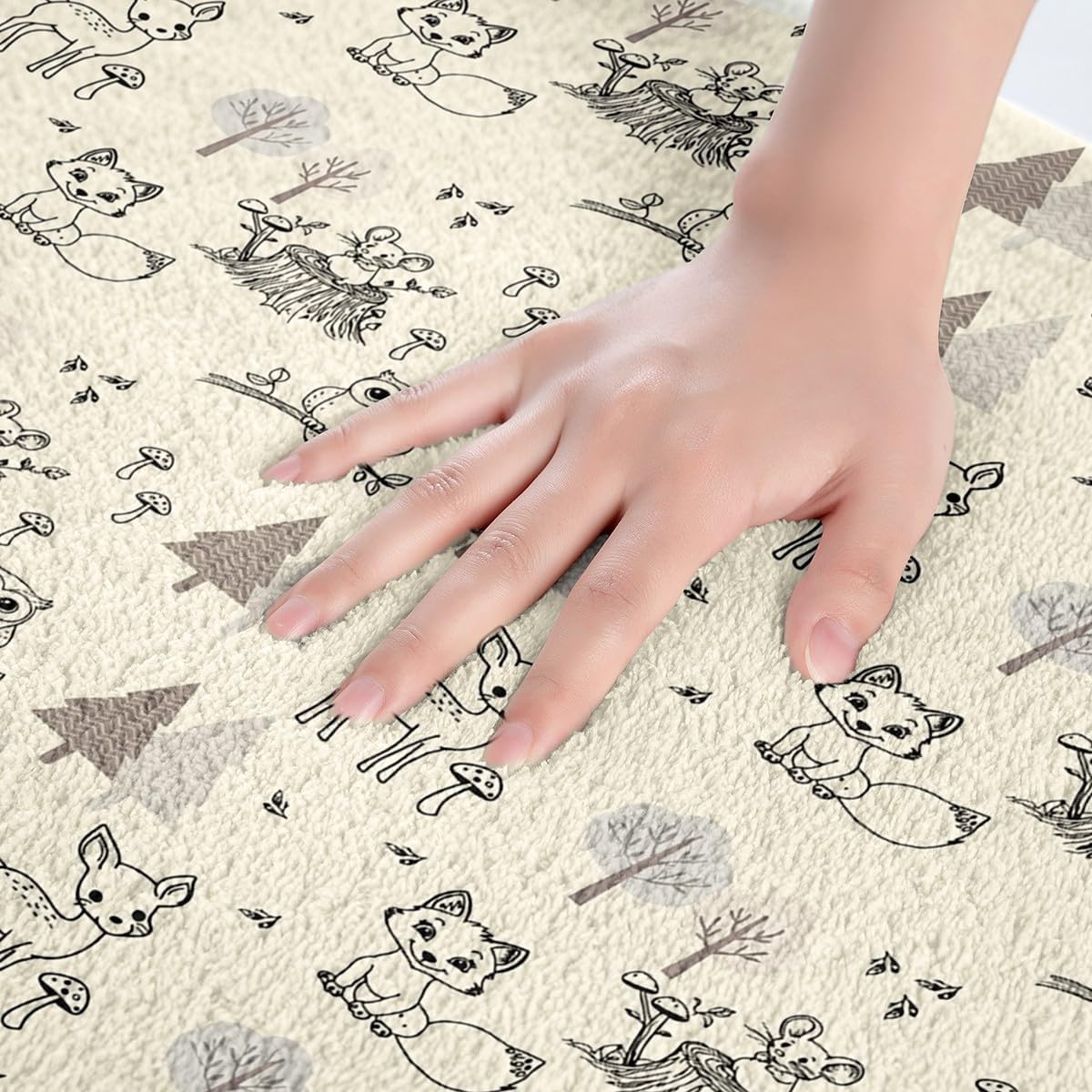 Jejeloiu Kids Wild Animals Bath Mat 16x24
