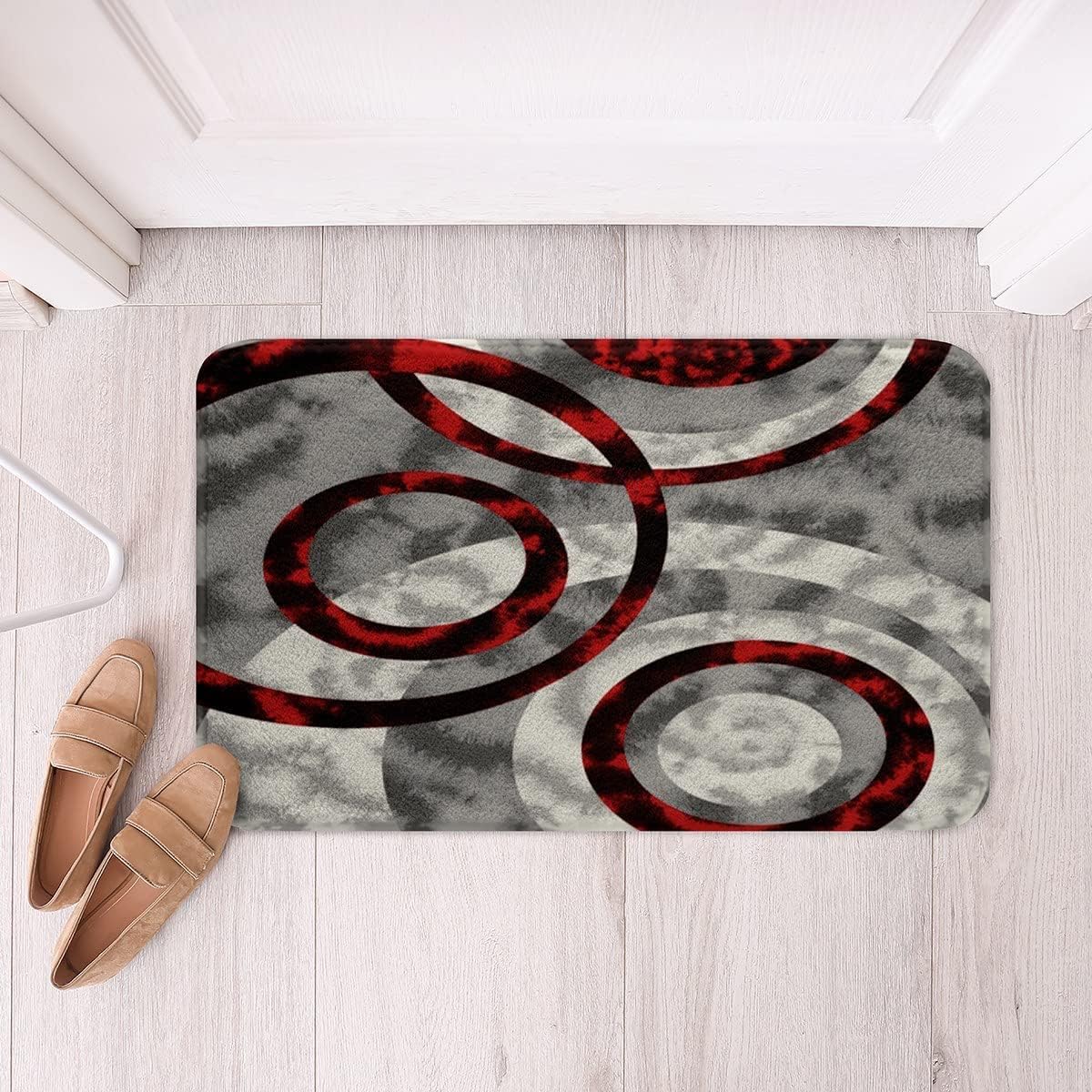 Circles Tie Dye Bath Rug Non-Slip Door Mat 16x24