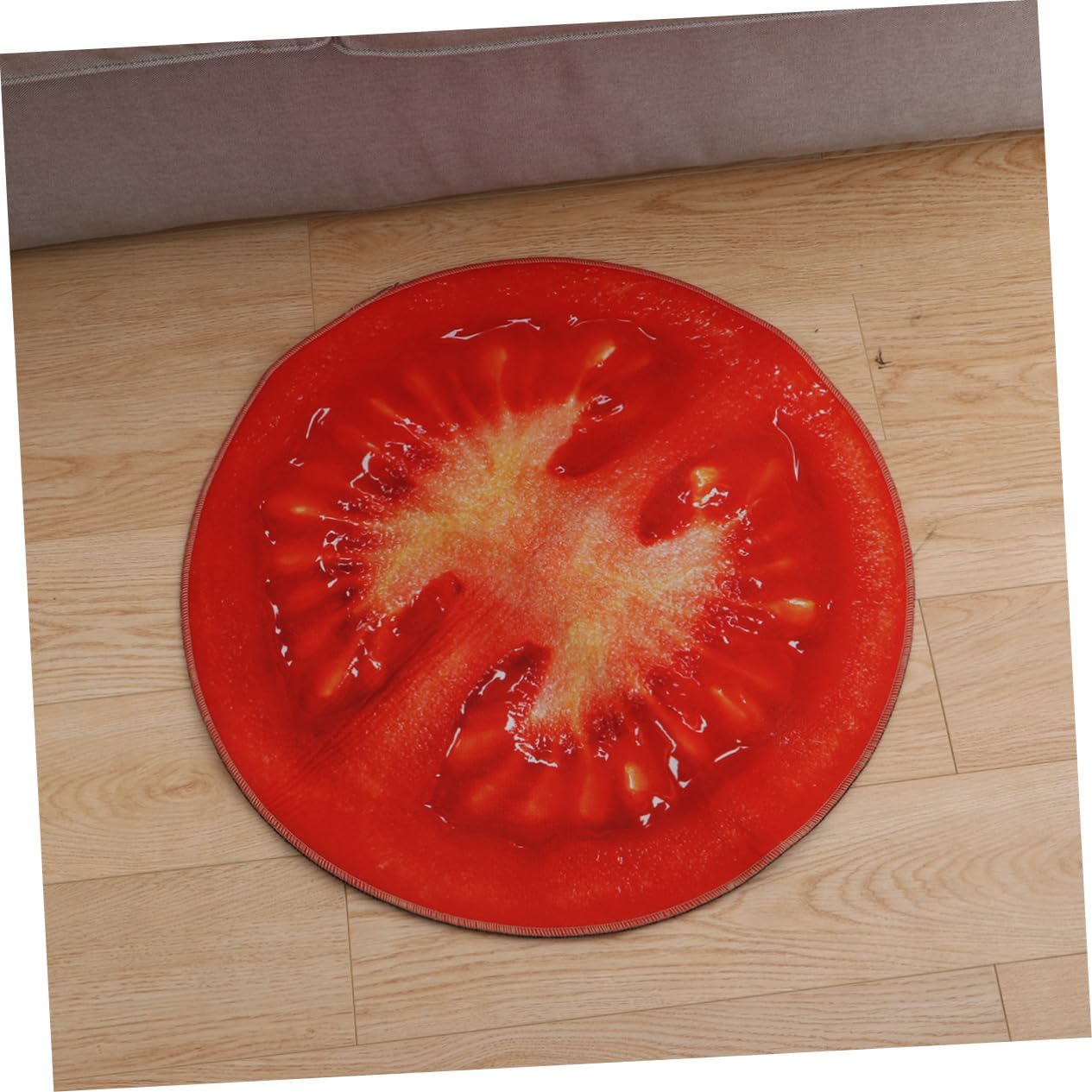 PRETYZOOM Round Non-Slip Bath Rug with Fruit Pattern
