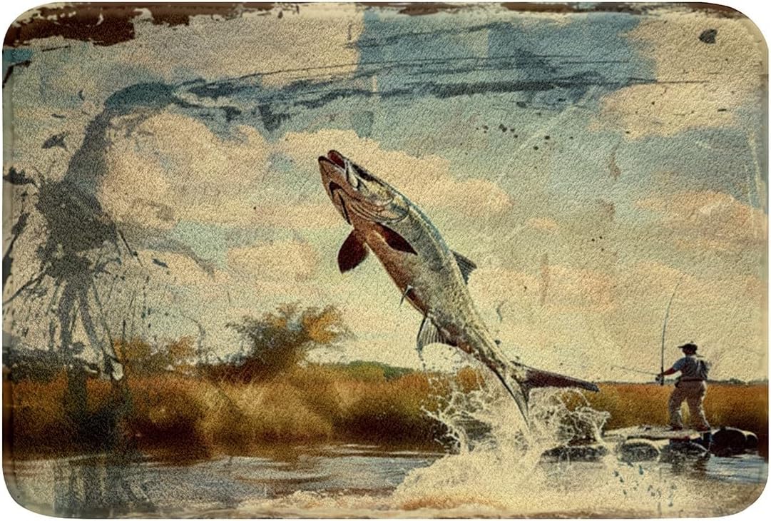 Feelyou Bass Fish Bath Rug 16x24 Inch Room Decor
