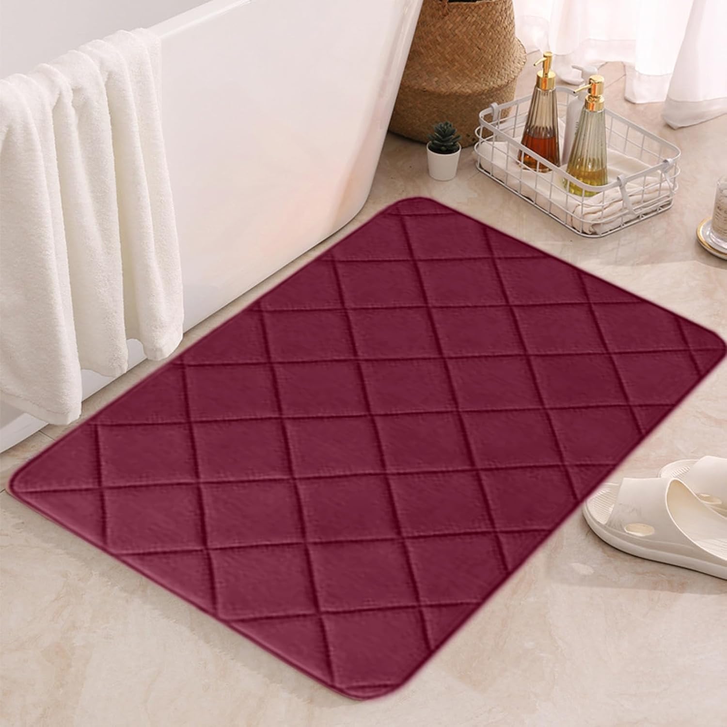 Soft Non-Slip Bath Rug for Bathroom Floor Tub and Shower