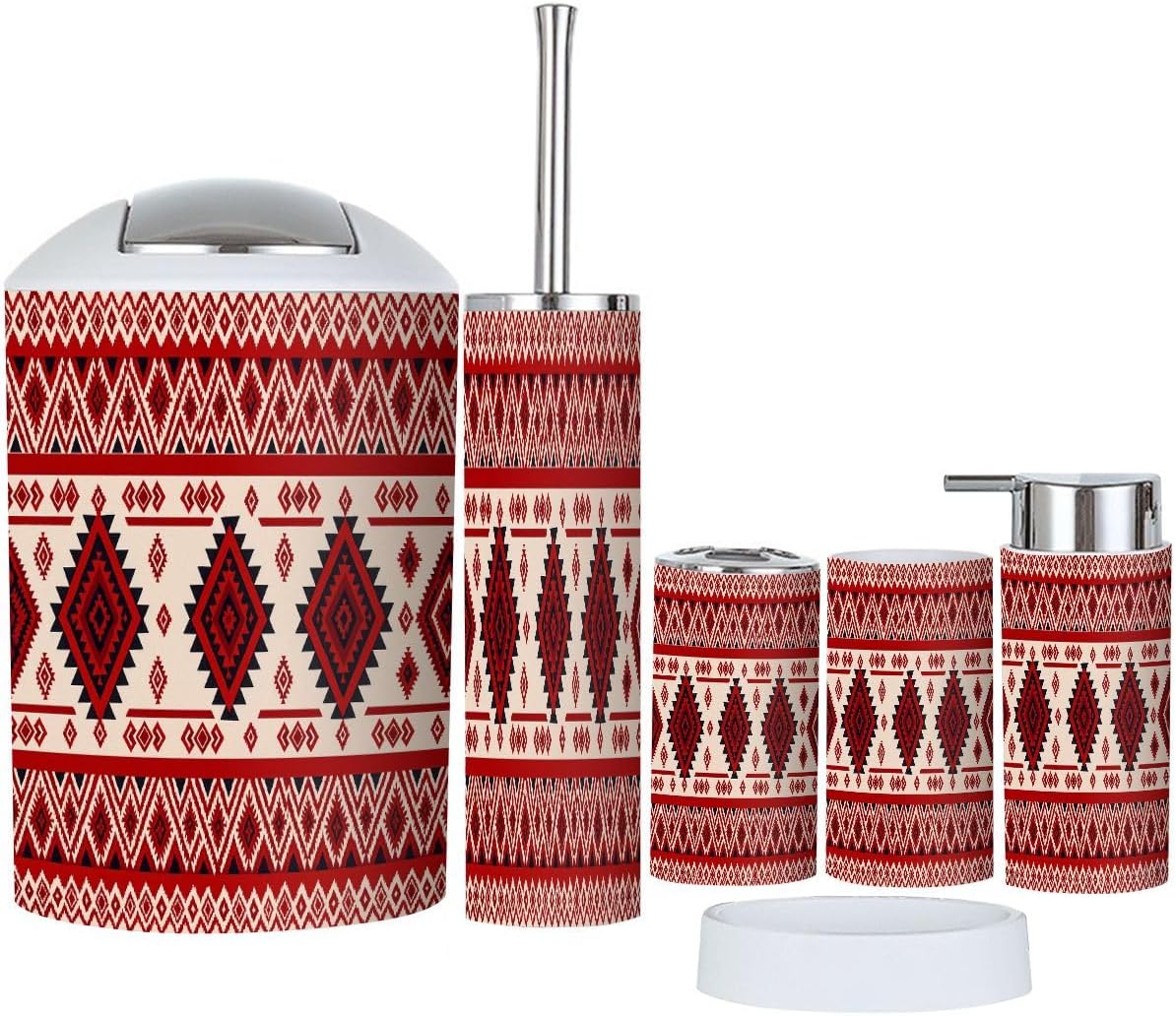 Boho Bathroom Accessory Set 6 Piece