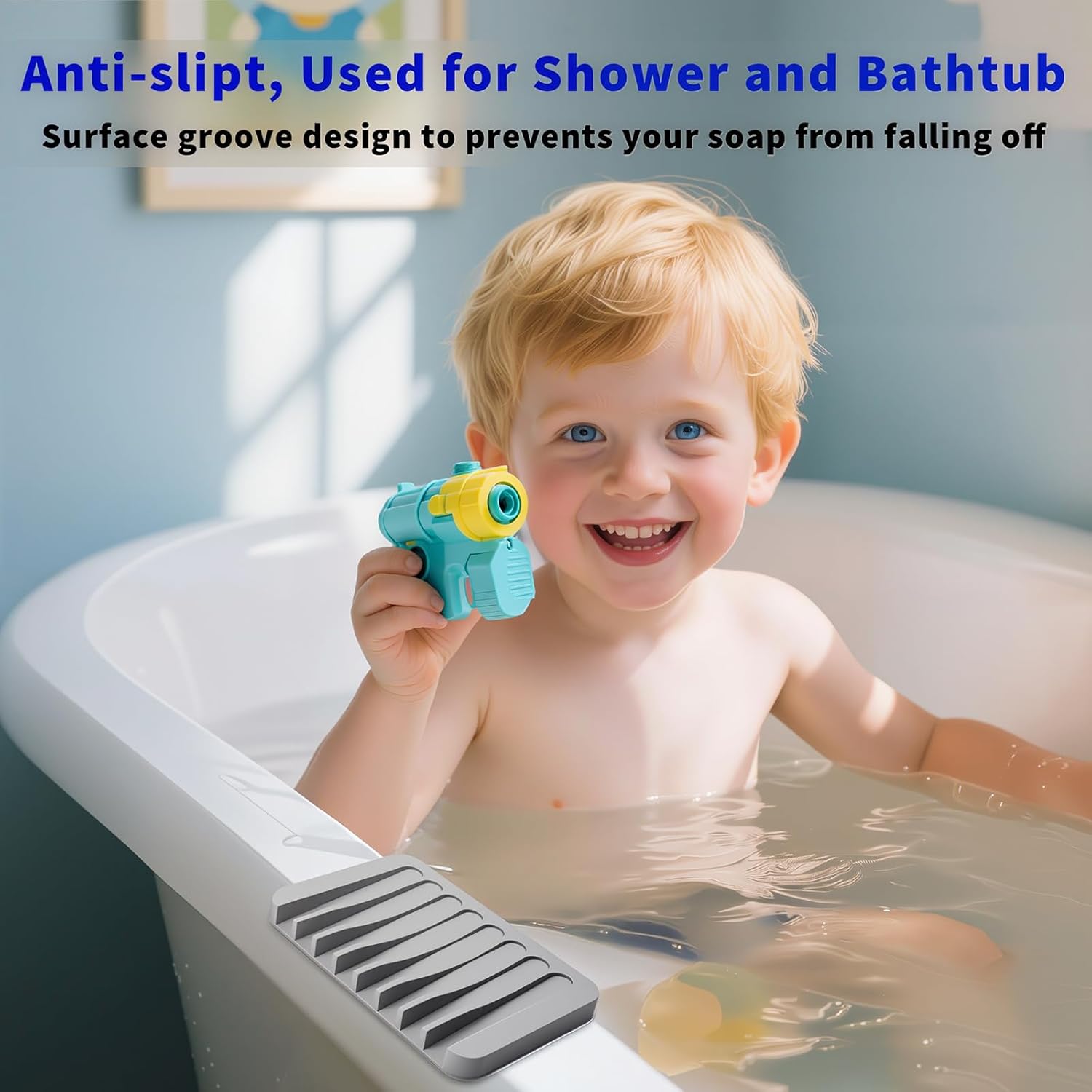 Eduftis 2Pcs Self-Draining Soap Dish for Bathroom Sink