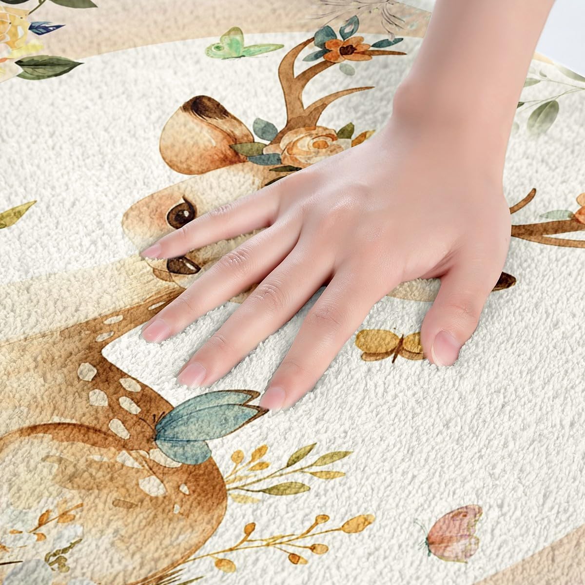 Feelyou Kids Deer Butterfly Bath Rug 16x24 1